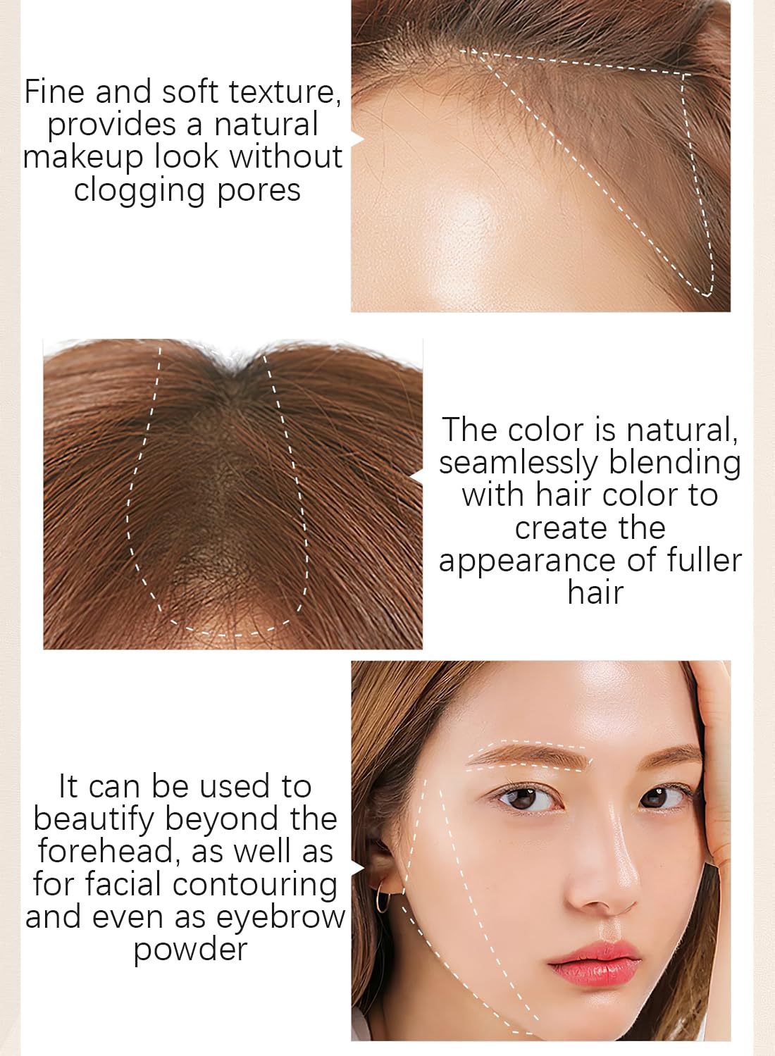 Instantly Hair Shadow with Puff Touch, Root Touch Up Hair Powder Stick, Root Cover Up Hair Color for Thinning Grey Hairline, Hair Root Concealer for Women and Men 4G