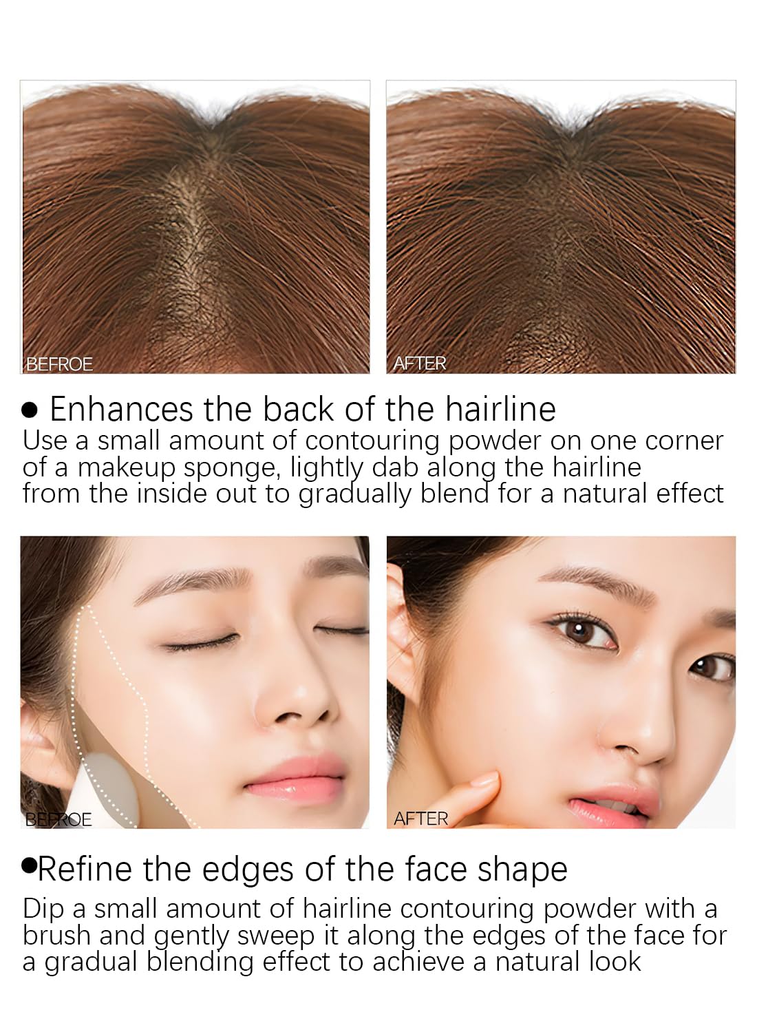 Instantly Hair Shadow with Puff Touch, Root Touch Up Hair Powder Stick, Root Cover Up Hair Color for Thinning Grey Hairline, Hair Root Concealer for Women and Men 4G