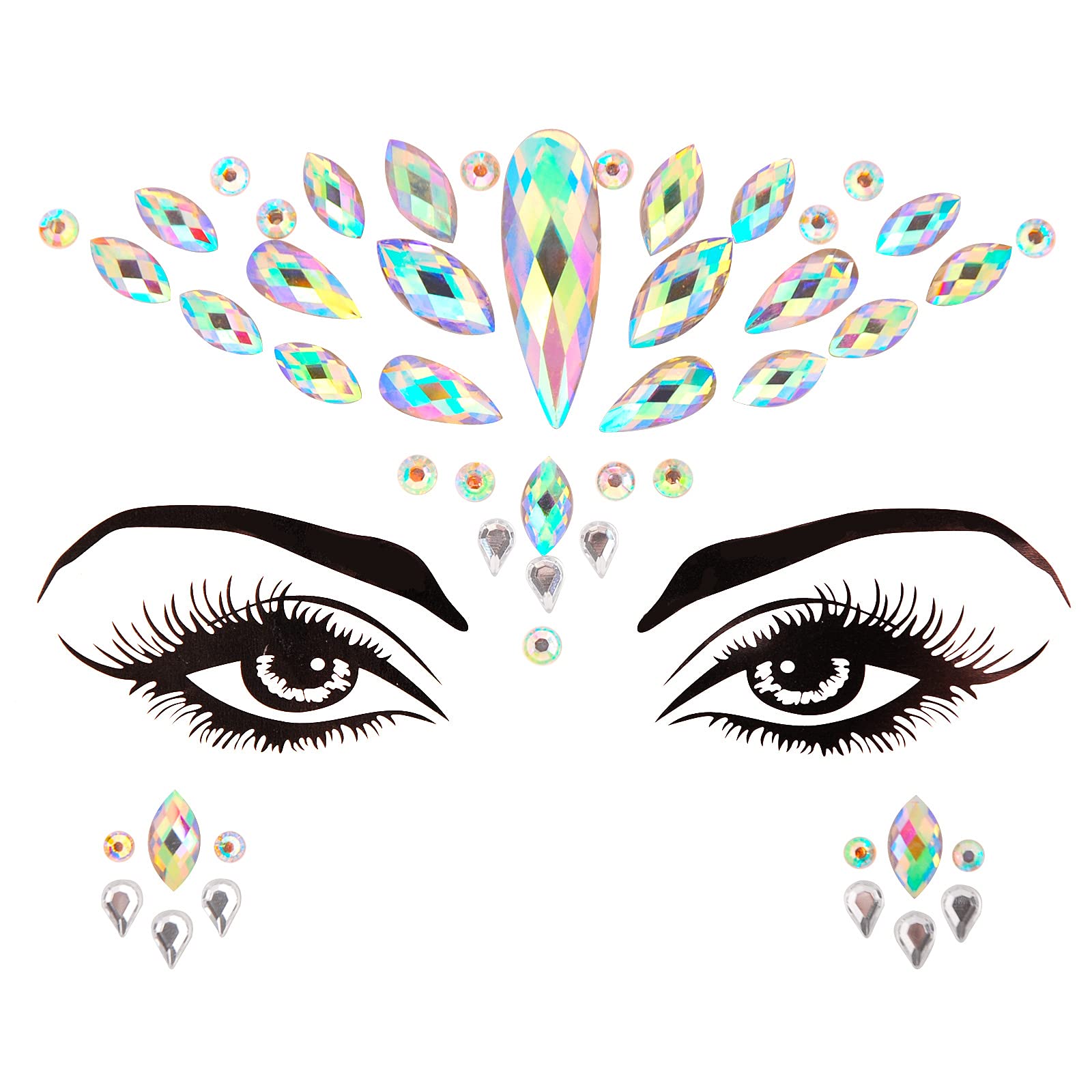 Face Gems, Glitter Temporary Tattoo Sticker