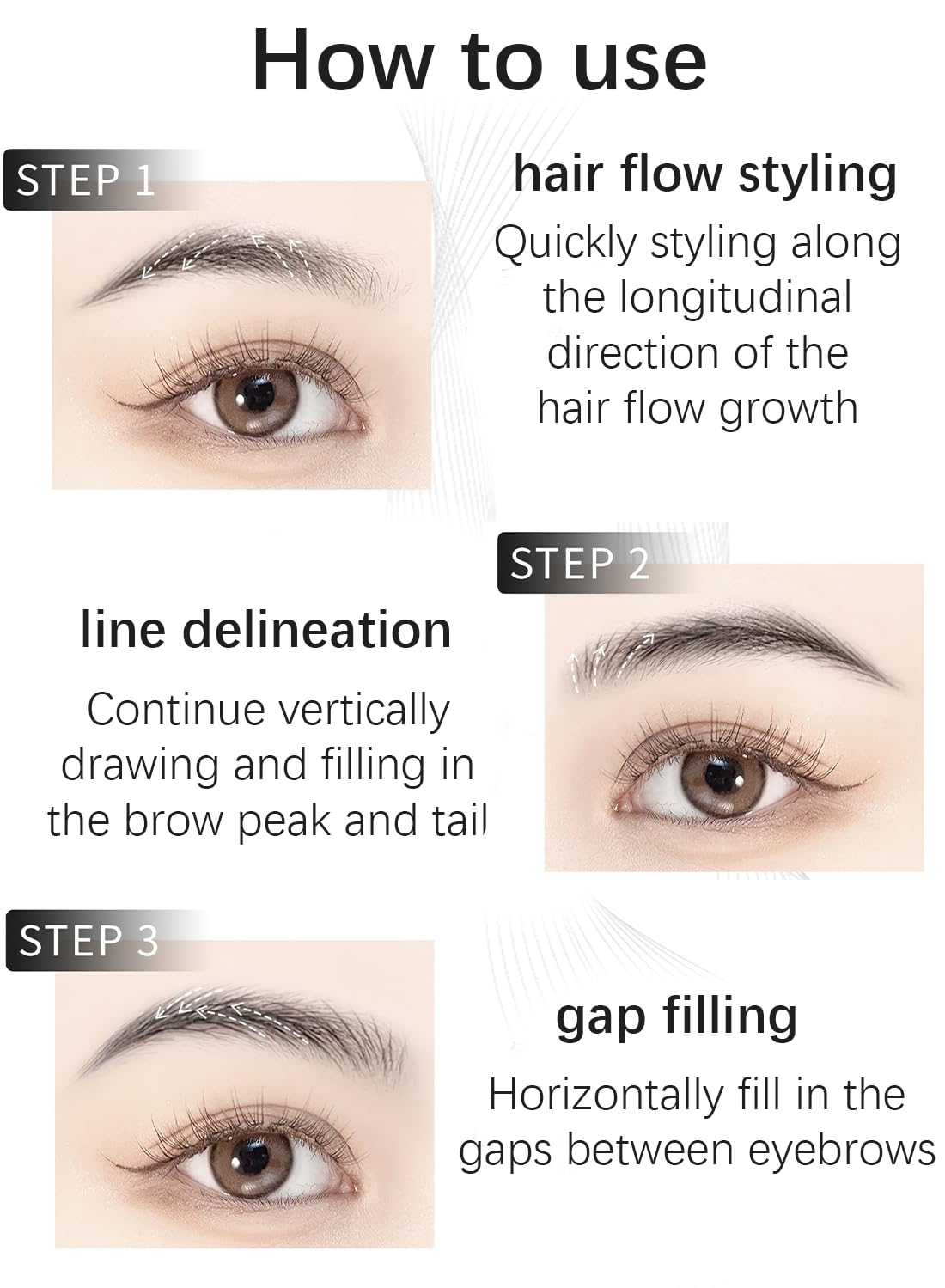 Eyebrow Pen with Micro-Fork Tip, 2 Tip Microblade Eyebrow Pen, Waterproof Smudgeproof Long Lasting Brow Contouring Pencil, Create Natural Brows