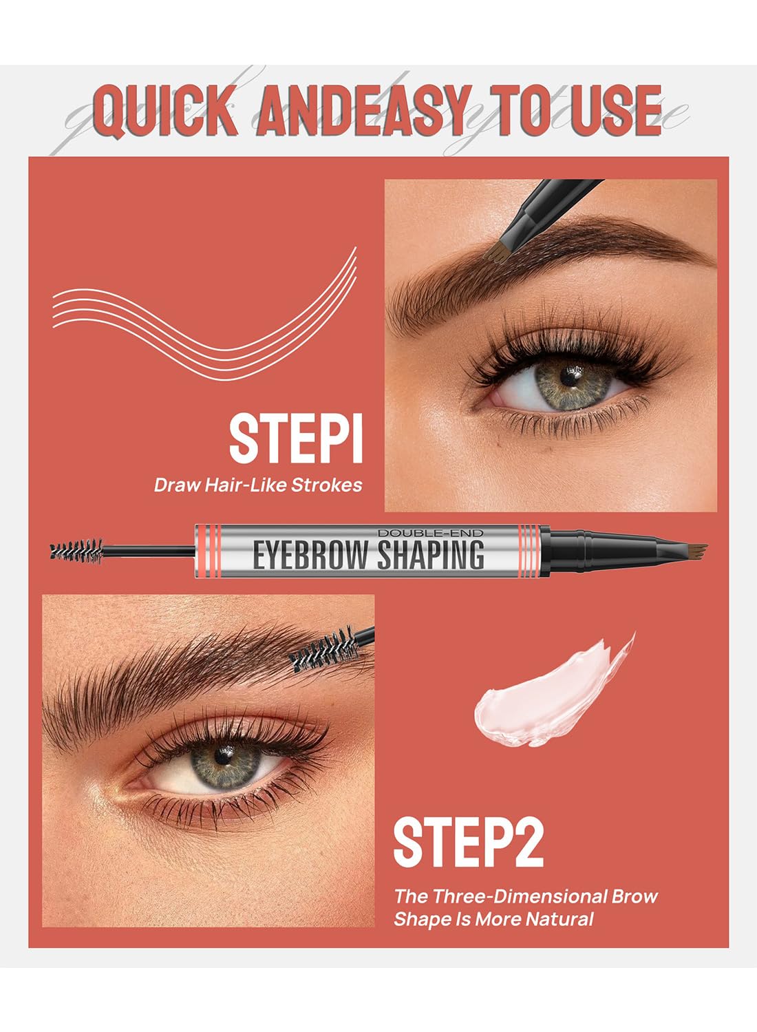 2 in 1 4-Tip Brow Pen & Eyebrow Gel