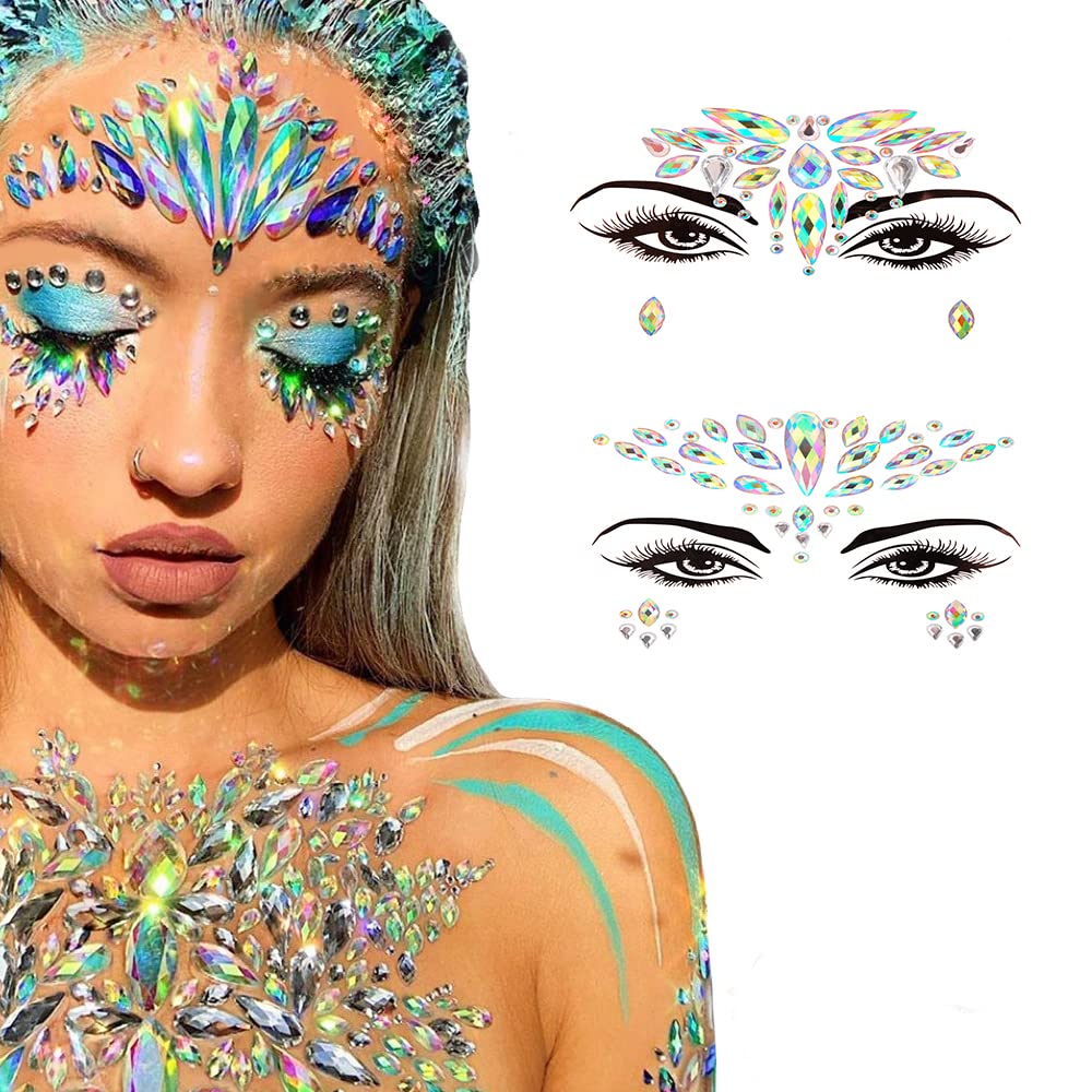 Face Gems, Glitter Temporary Tattoo Sticker