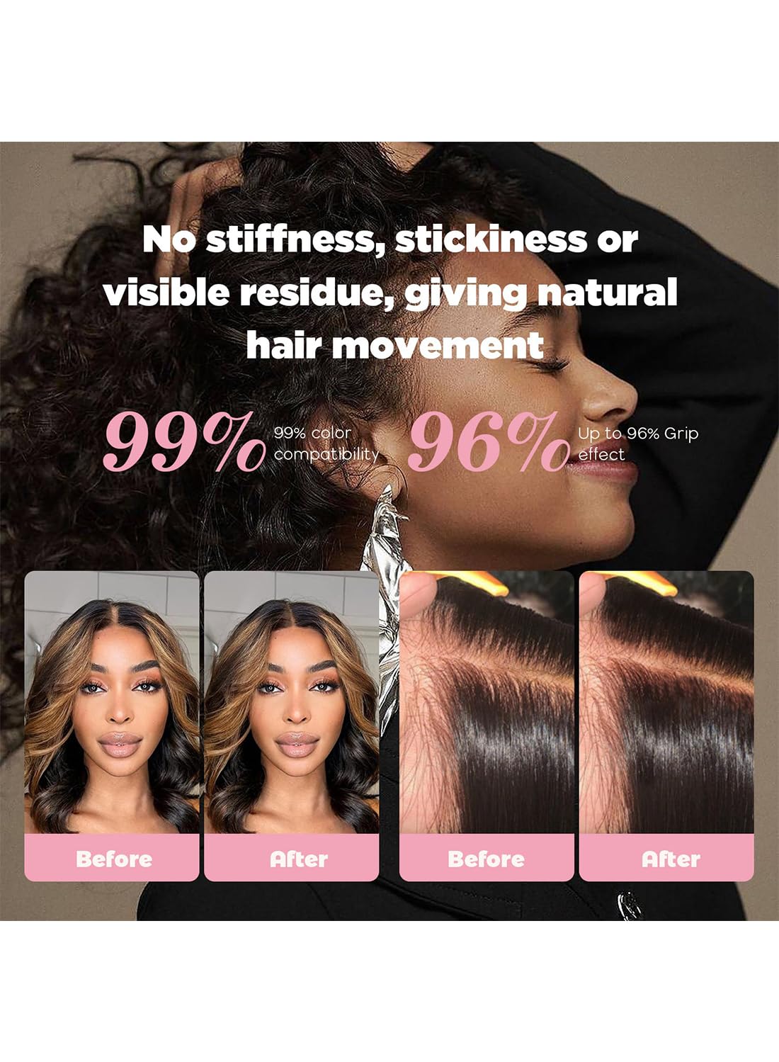 Lace Tint Melting Hair Mousse, Lace Tint Mousse for Hair Wig Lace Wigs Toupees and Hairpieces, Natural Finishing Lace Color 150ml