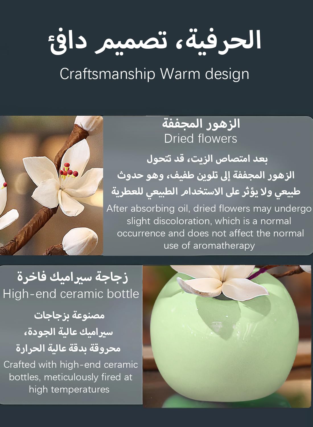 Natural Car Diffuser with Anti-Slip Pad, Long Lasting Scented Reed Diffuser, Aromatherapy Diffuser Gift Set for Room Bathroom Office Car Decor, Air Fresheners, Stress Relief 30ml