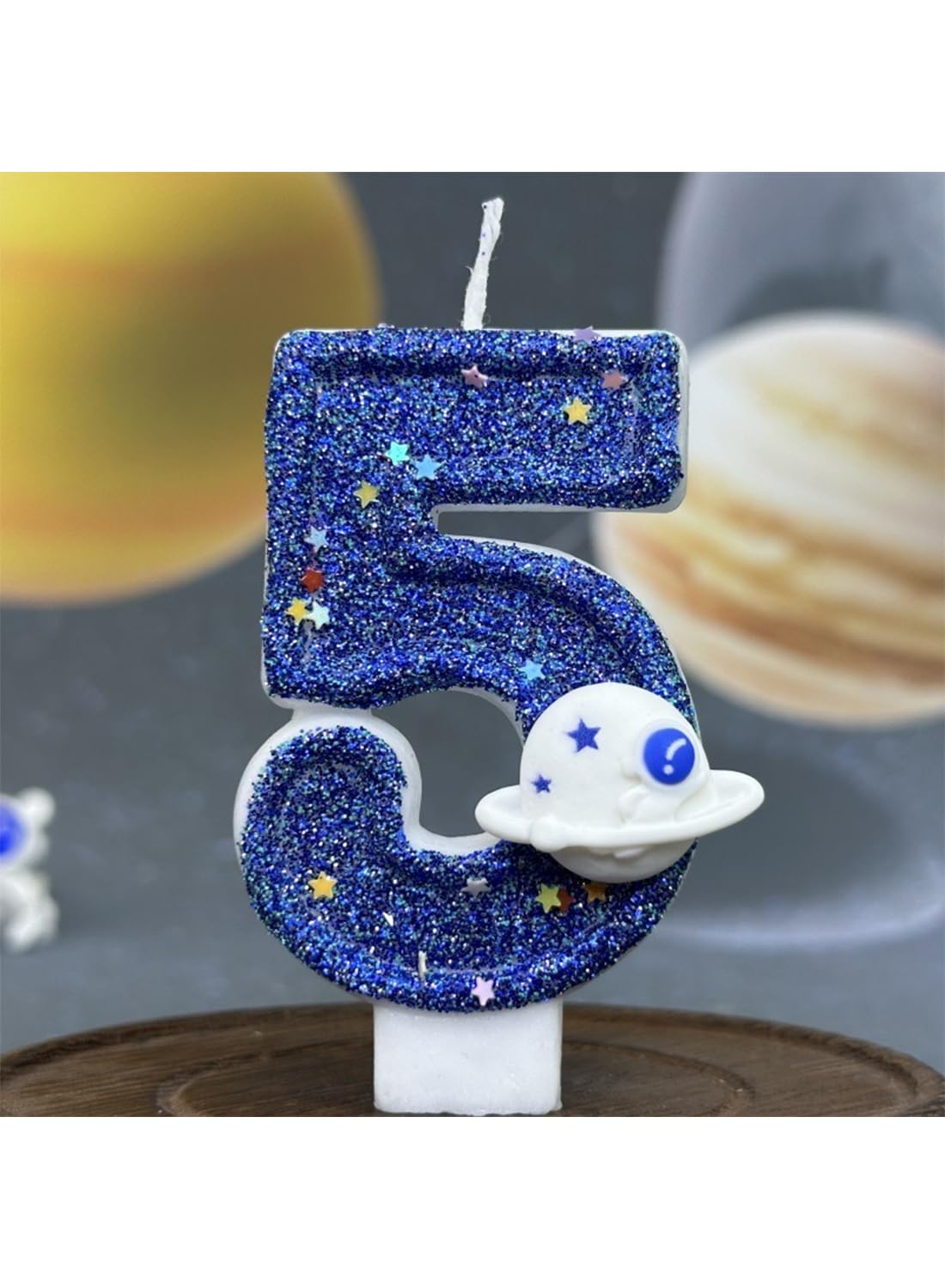 L&wen 7cm Birthday Number Candles for Cake Decoration, Glittery Cake Toppers with Perfect for Kids' Parties, Anniversaries Celebrations