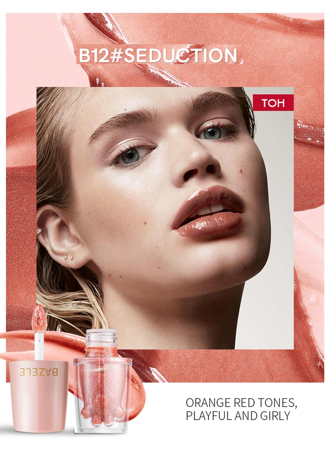 Jelly Lipstick Liquid, Mirror Cat Paw Waterproof High Pigment Lip Gloss