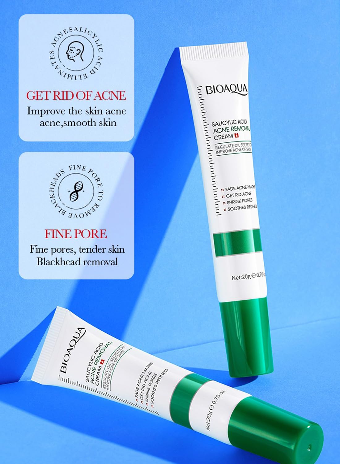 Acne Spot Treatment Cream with Salicylic Acid, Tightening Pore Facial Cream, 20g
