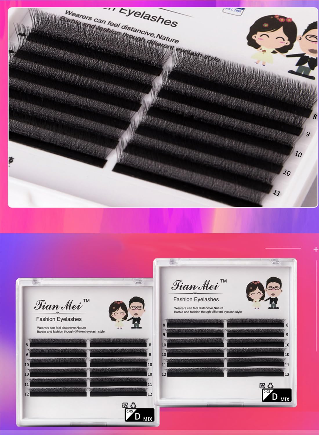 Cluster Lashes, D Curl Self Adhesive Eyelashes DIY Lash Extensions, Easy to Use
