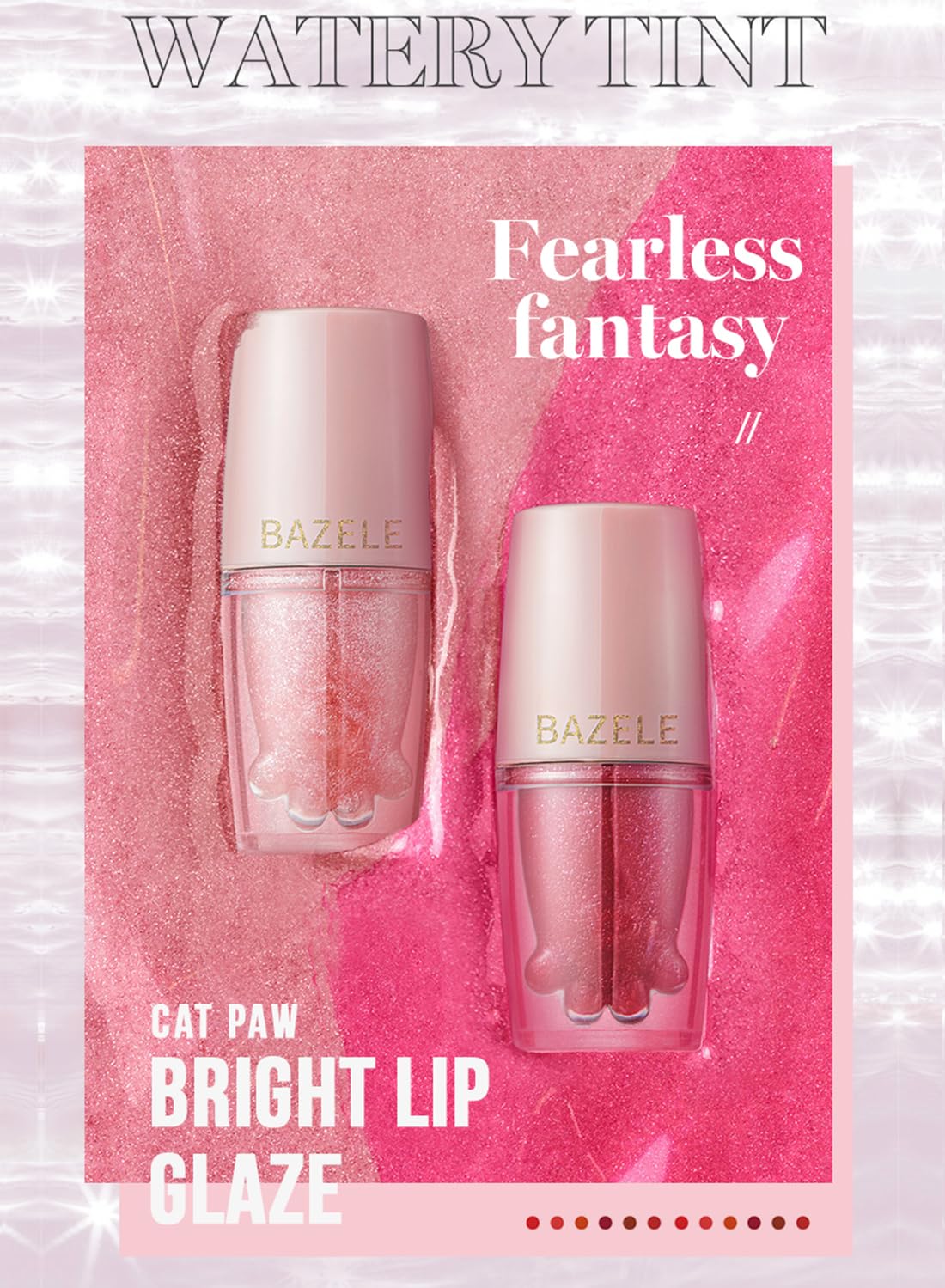 Jelly Lipstick Liquid, Mirror Cat Paw Waterproof High Pigment Lip Gloss