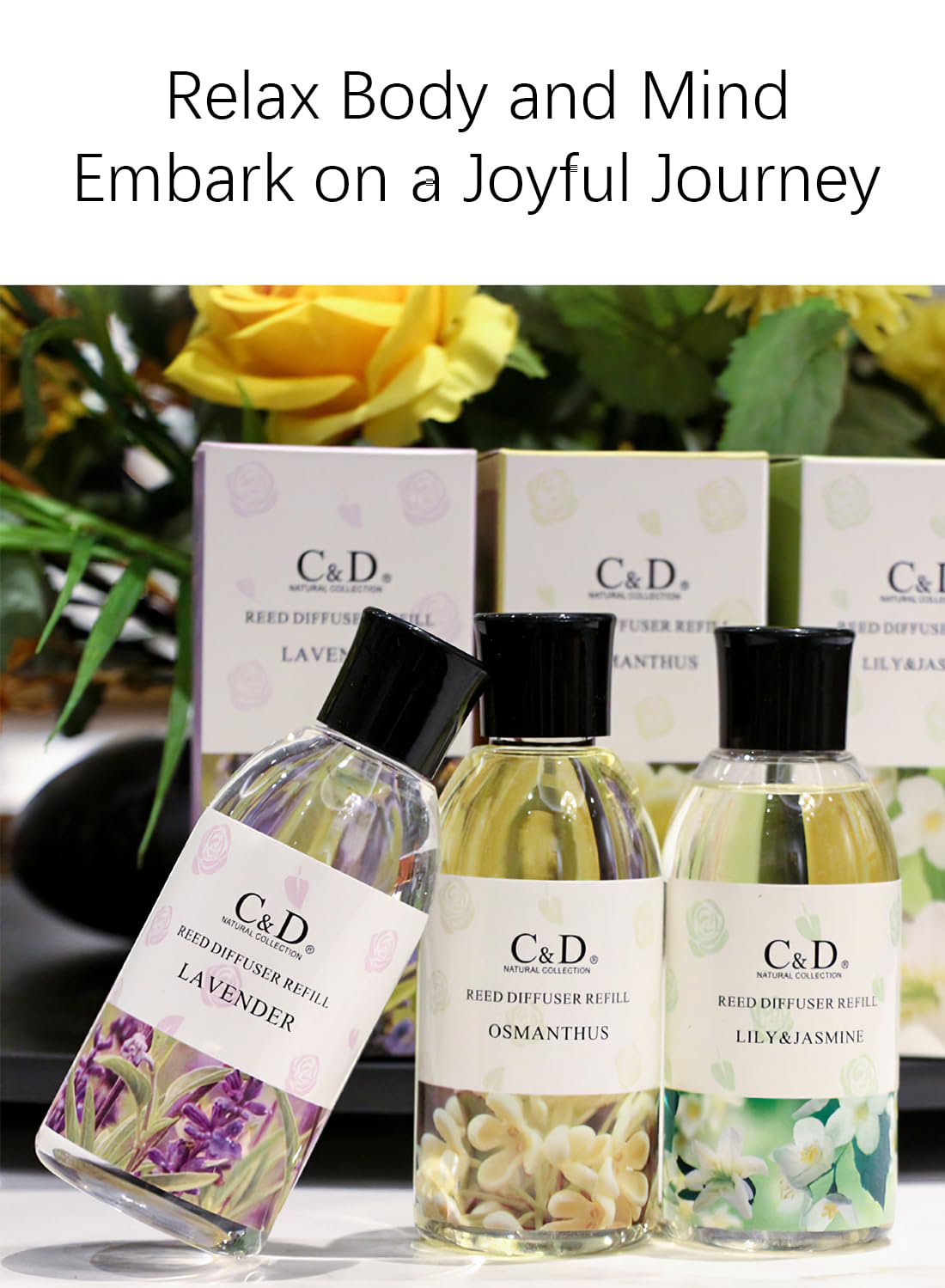 Reed Diffuser Refill, Fresh Natural Long Lasting Fragrance for Bedroom Bathroom Office Home Decor, Scented Gift Set, Reed Diffuser Oil Refill for Aromatherapy, Purify Air 180ml