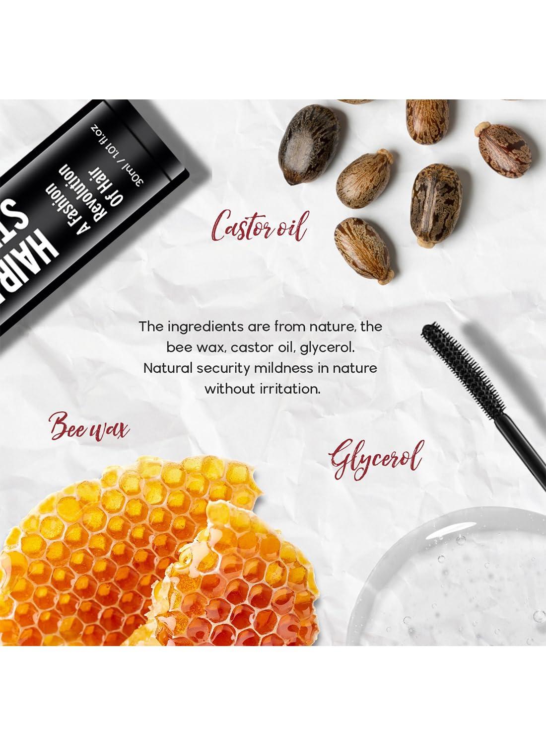 Hair Finishing Stick, Non Greasy and Non Sticky Small Broken Hair Finishing Cream, Refreshing Hair Wax Stick for Frizz & Flyaway, Hair Gel 30ml