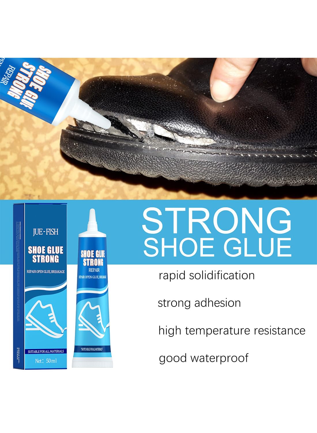 Shoe Glue Strong, Waterproof Transparent Sealant Sole Repair Glue for Shoes 60ml
