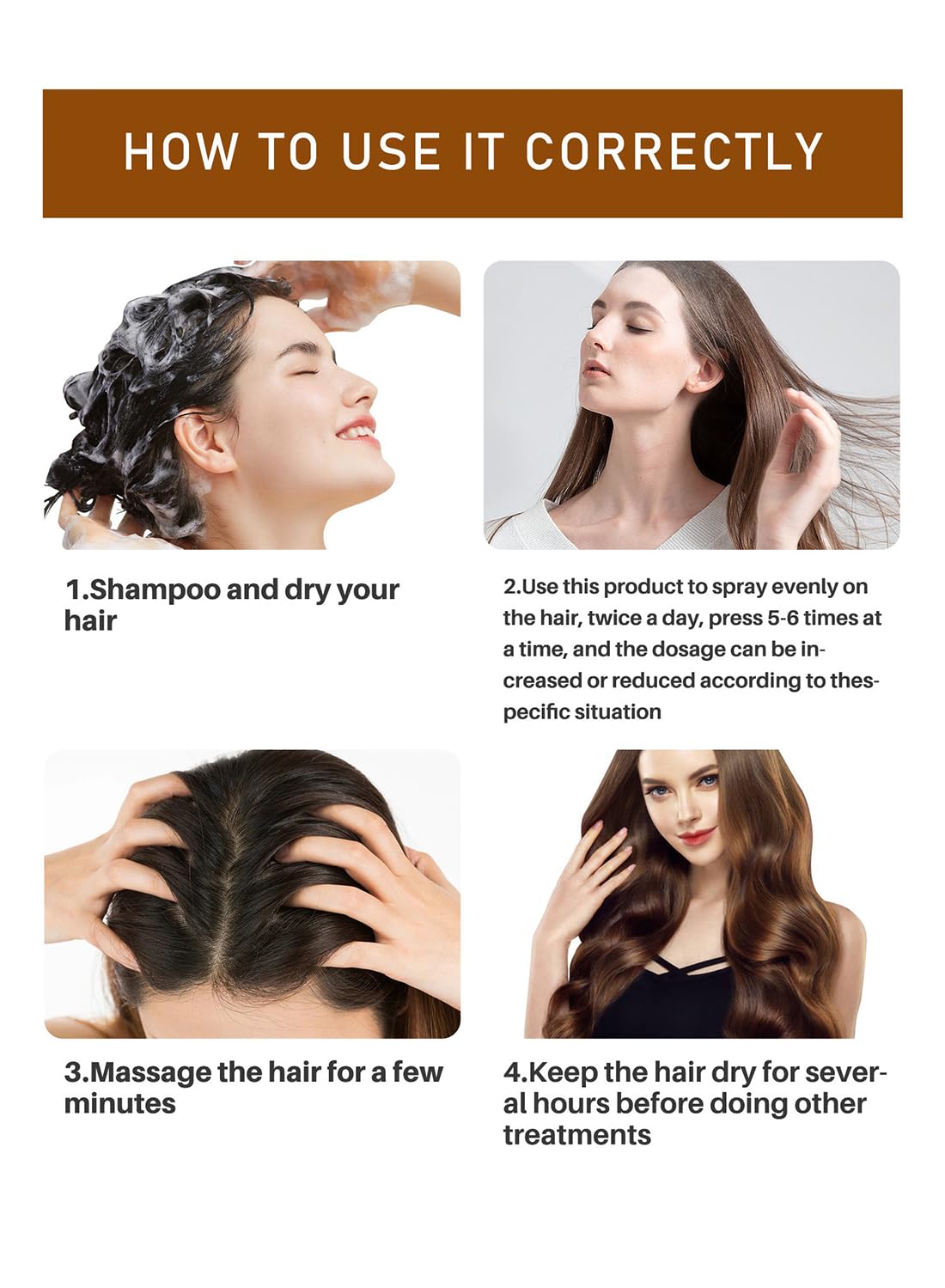 Biotin Hair Growth Serum, Premium Biotin Hair Growth Spray with Castor Oil, Hair Thickening Herbal Serum for Hair Growth, for Thicker Longer & Stronger Hair, Reduces Hair Loss 30ml