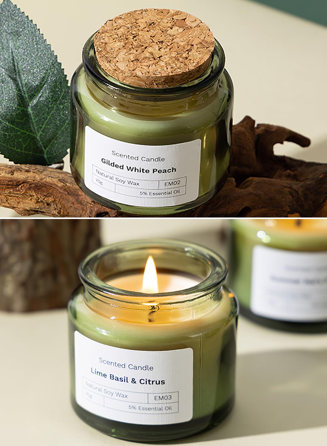 Scented Candles, Long Lasting Strong Fragrance Aromatherapy Candles, Candle Gift Set, Soy Candle for Home SPA Bathing Yoga Travel,