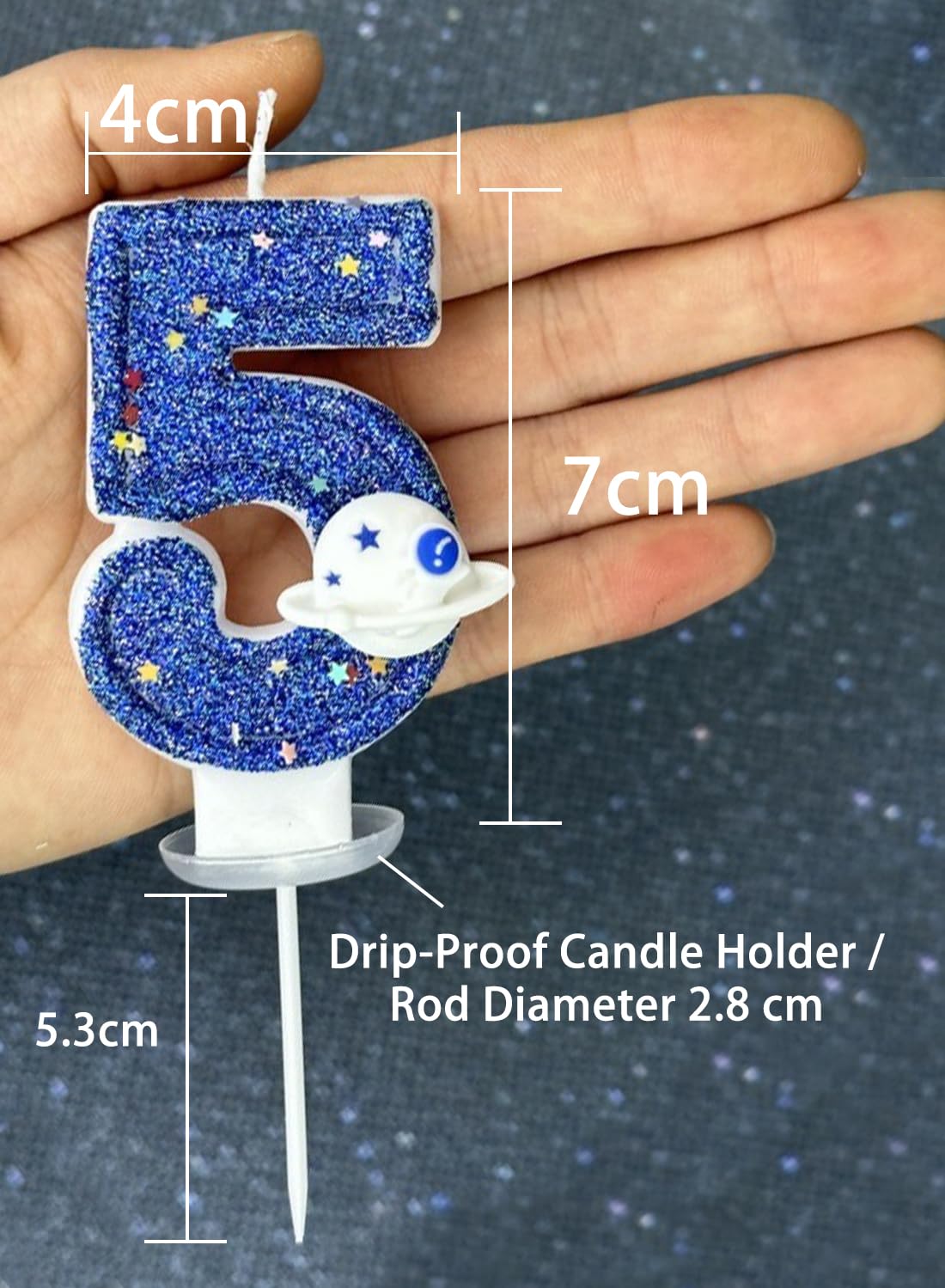 7 cm Blue Number Cake Candles,