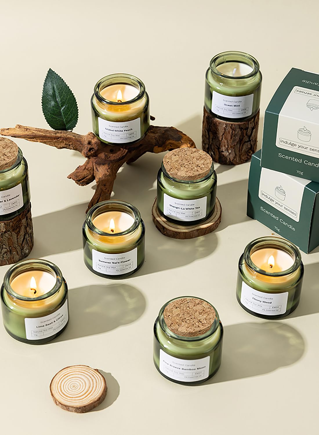 Scented Candles, Long Lasting Strong Fragrance Aromatherapy Candles, Candle Gift Set, Soy Candle for Home SPA Bathing Yoga Travel,