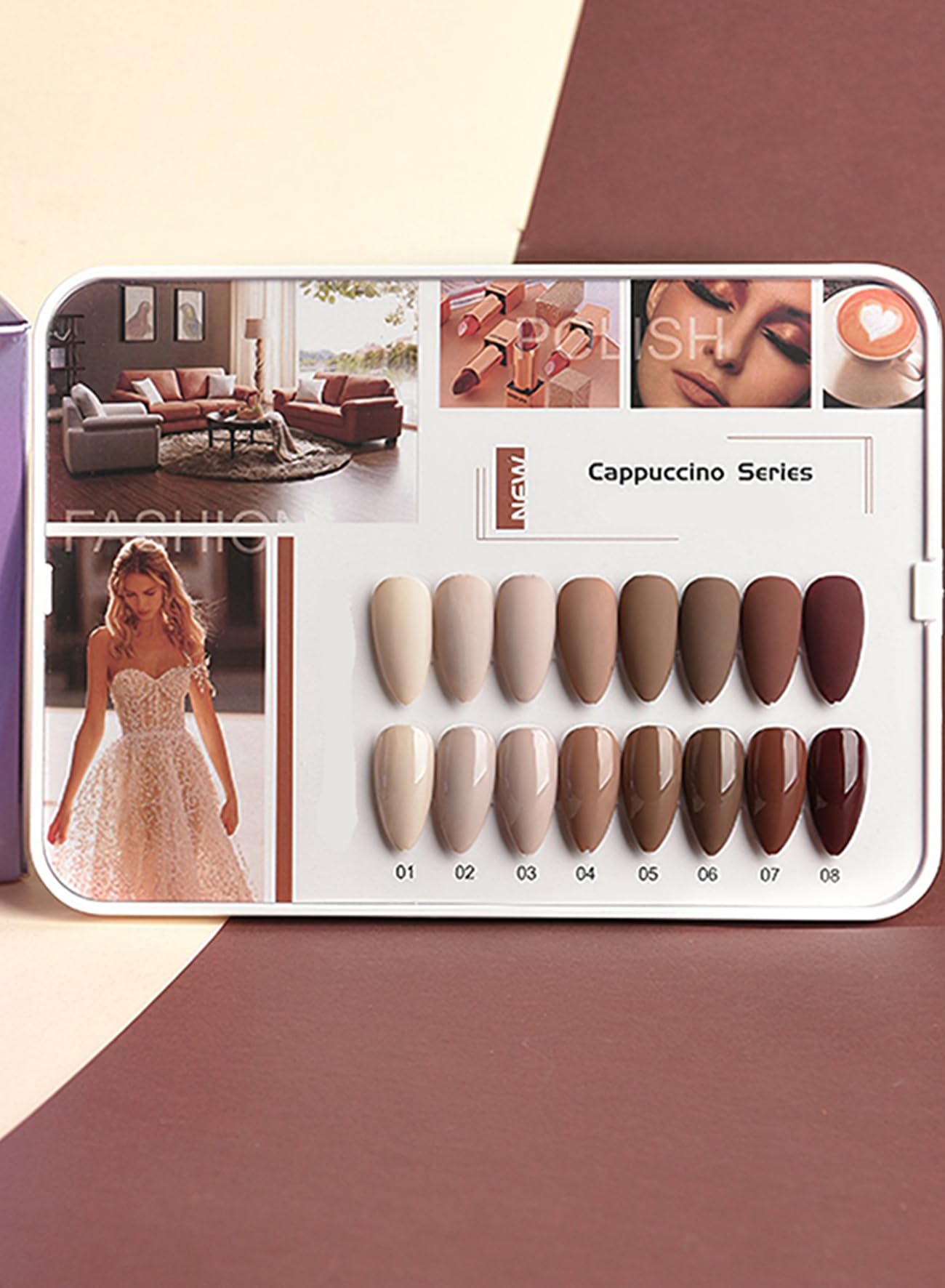 8 Colors Gel Nail Polish Set, Stylish Popular Nail Art, Gift Set for Women, for Wedding Party New Year Holiday