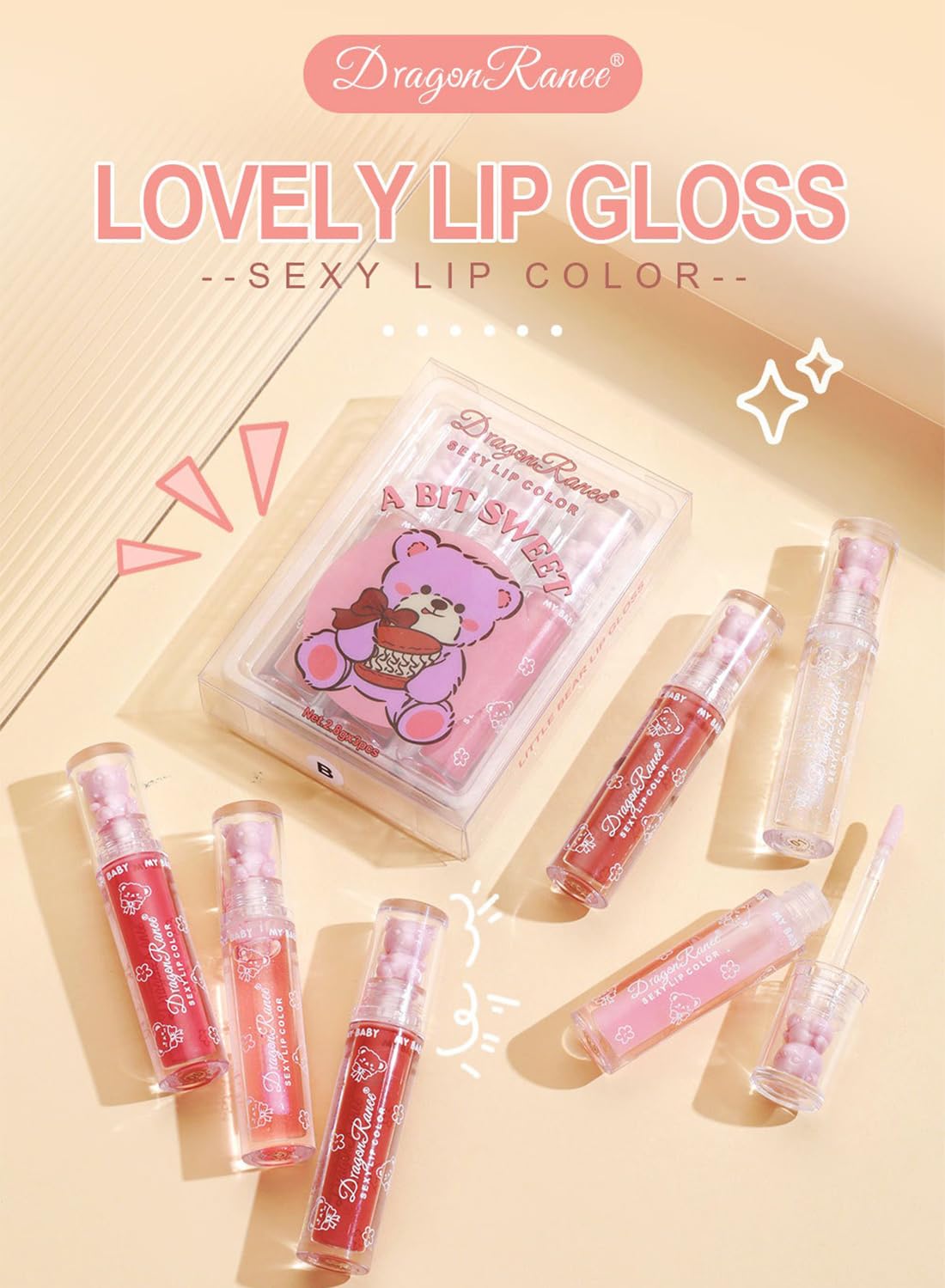3Pcs Glossy Lip Glaze Set