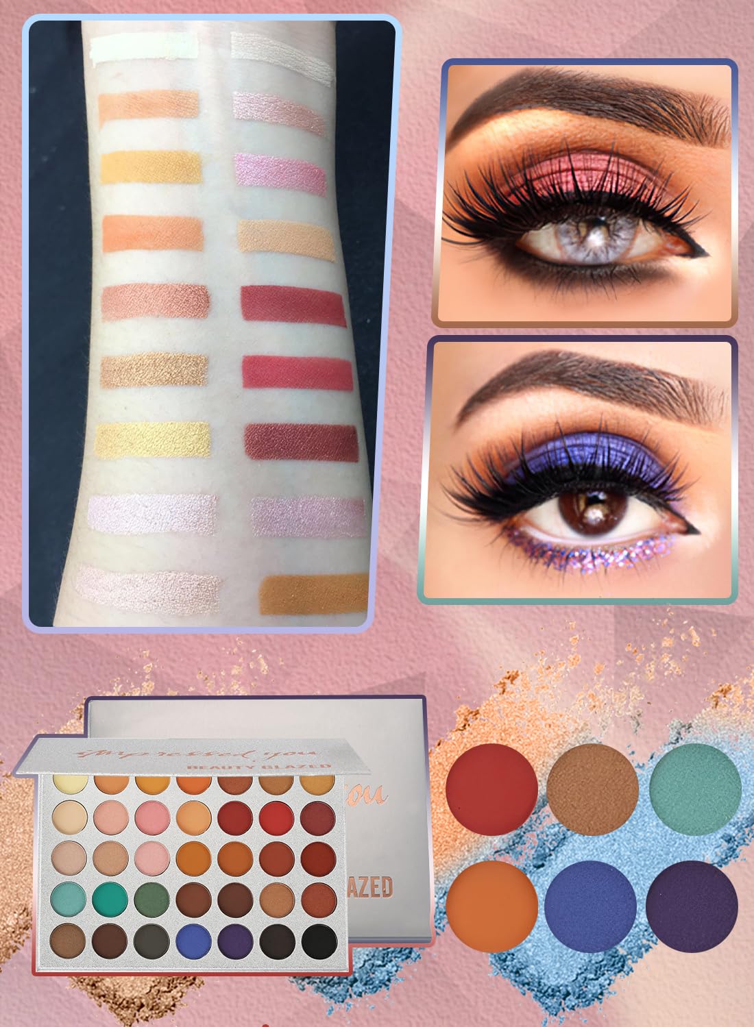35 Colors Eyeshadow Palette, Long Lasting Highly Pigmented Matte and Shimmer Eye Shadow Makeup Palette, Eye Shadow Palette Gift Set for Girl Woman