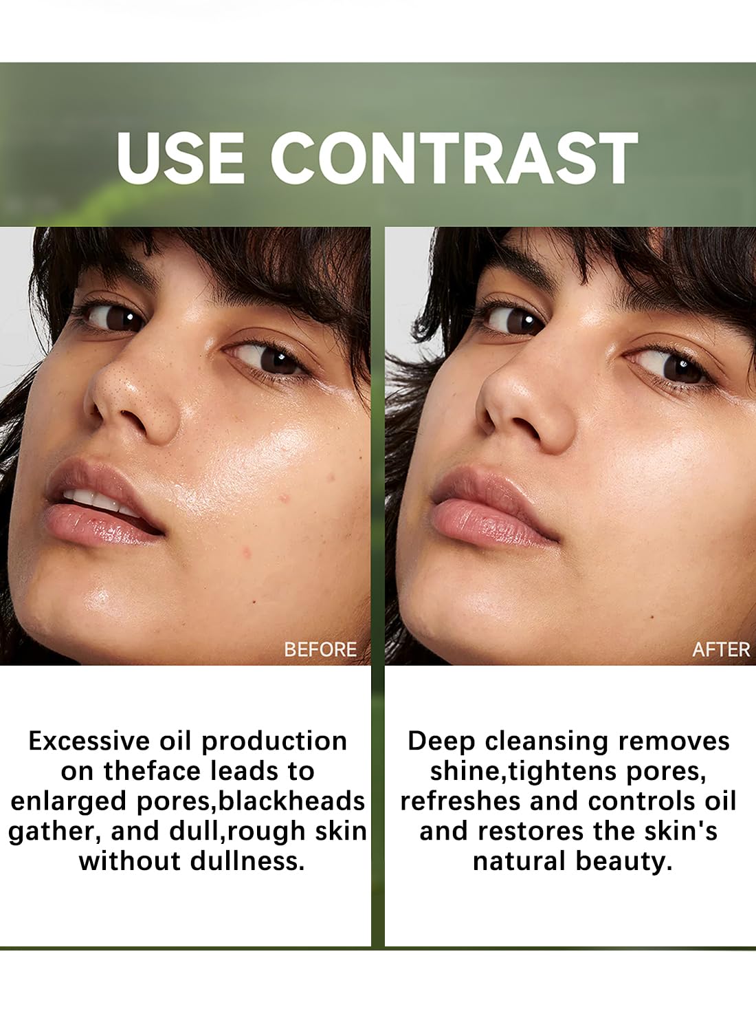 Green Tea Deep Clearing Mud Stick Oil Control Deep Cleansing Moisturizing Soft Easy to Remove Mild Face Cleansing to Clean Pores and Soften Cuticle 45g