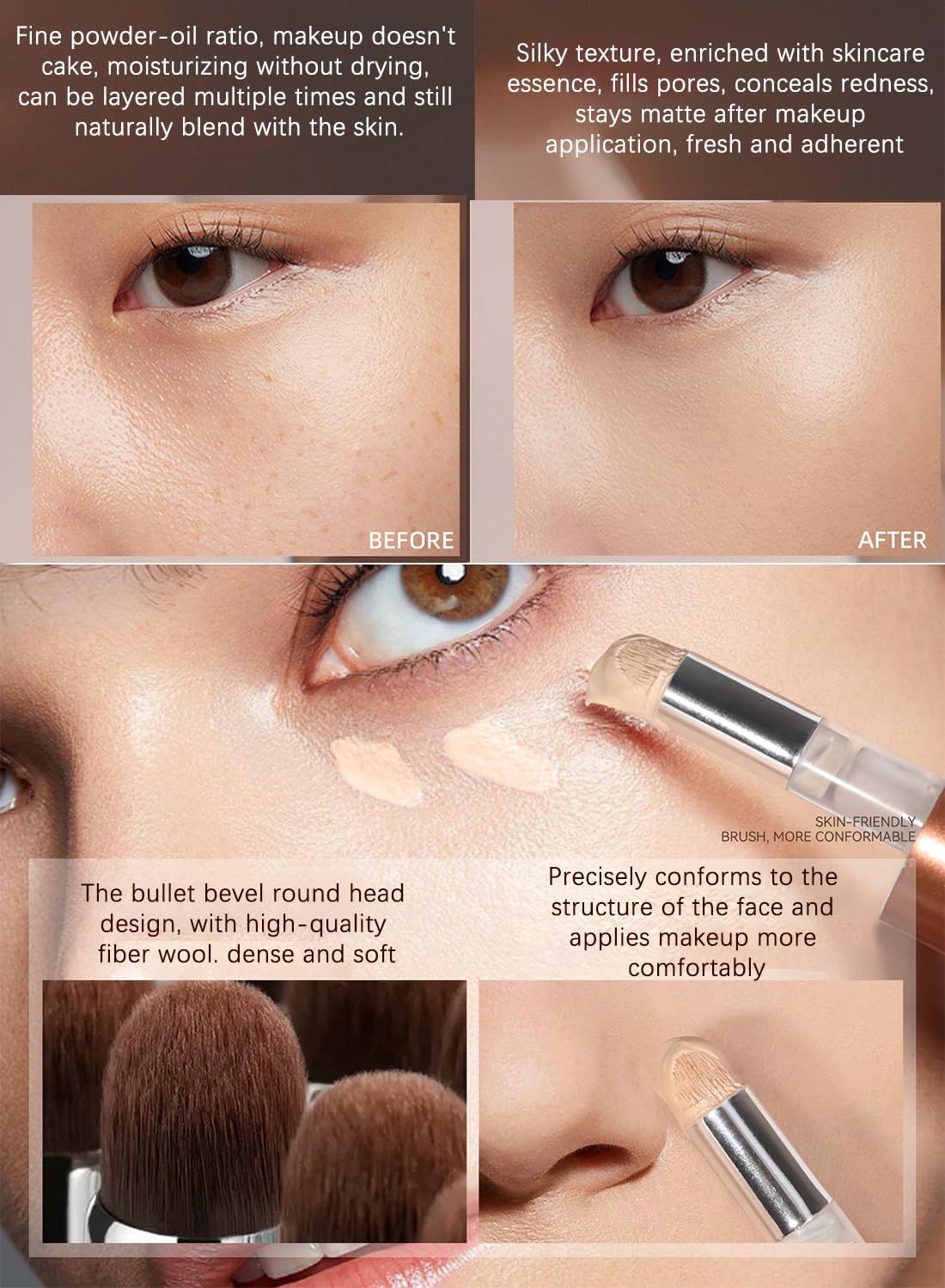 Concealer Stick, Hydrating Full Coverage Flawless Corrector Stick, Long Lasting Multi-Use Cream Contouring Highlighter Makeup Stick, Under Eye Concealer 3.5ML