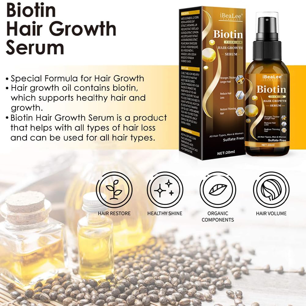 Hair Growth Serum Spray, Anti Hair Loss Hair Regrowth Treatment - 20 ml