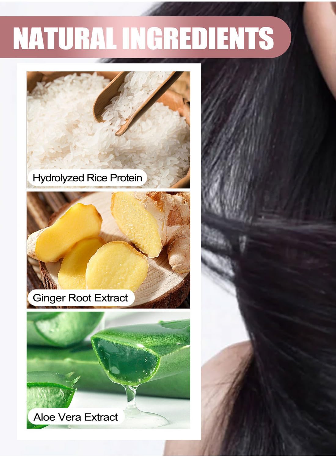 L&Wen Hair Helper Spray, Moisturizing Strengthening Hair Growth Spray for Thinning Hair, Anti Hair Loss Volumizing Rice Nutri Spray with Ginger Root Aloe Vera, Restore Dry Damaged Hair 50ml