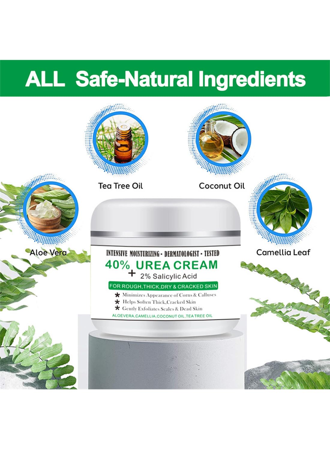 40% Urea Cream and 2% Salicylic Acid, Strength Exfoliator for Rough Skin 100g
