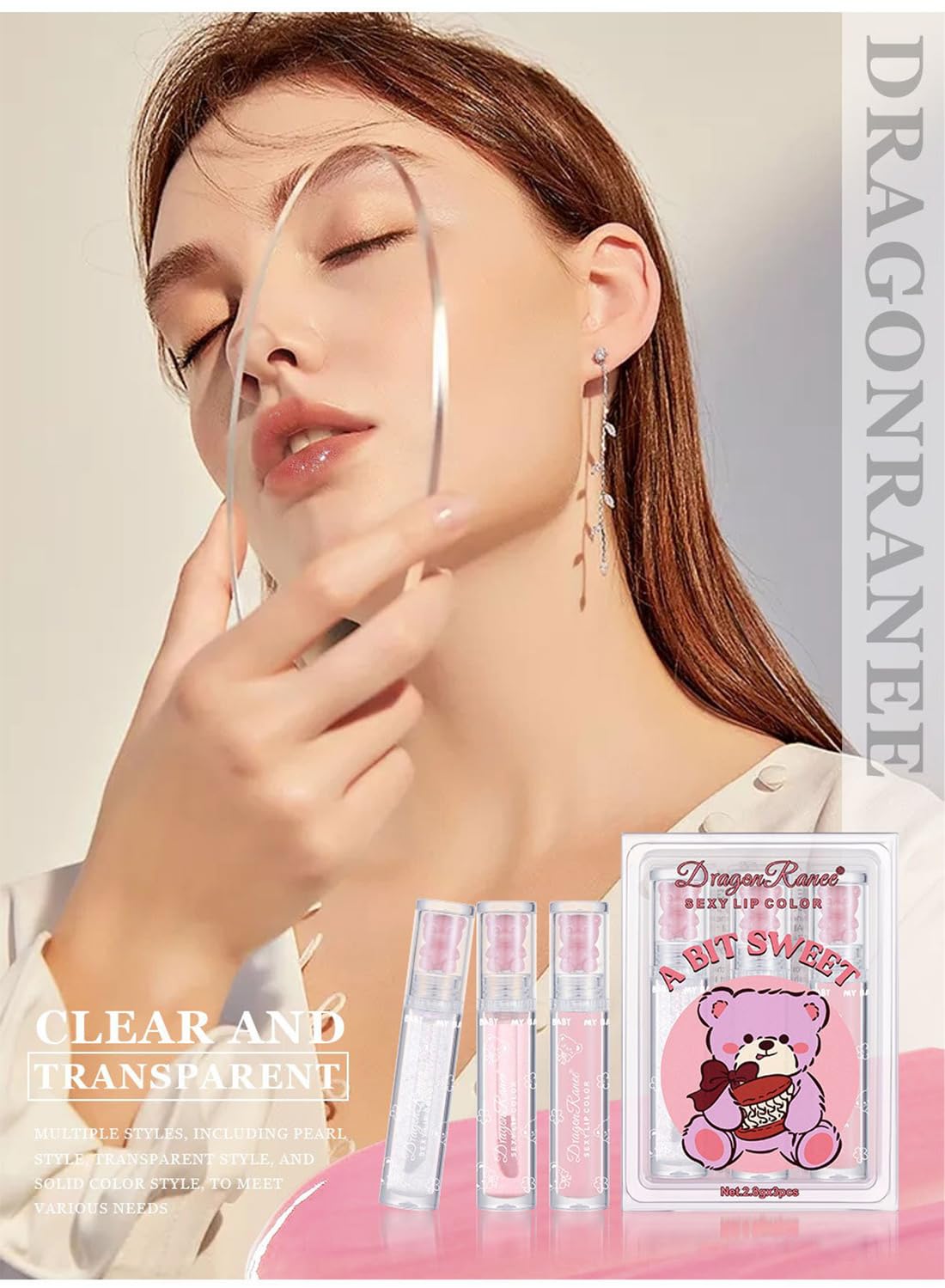 3Pcs Glossy Lip Glaze Set
