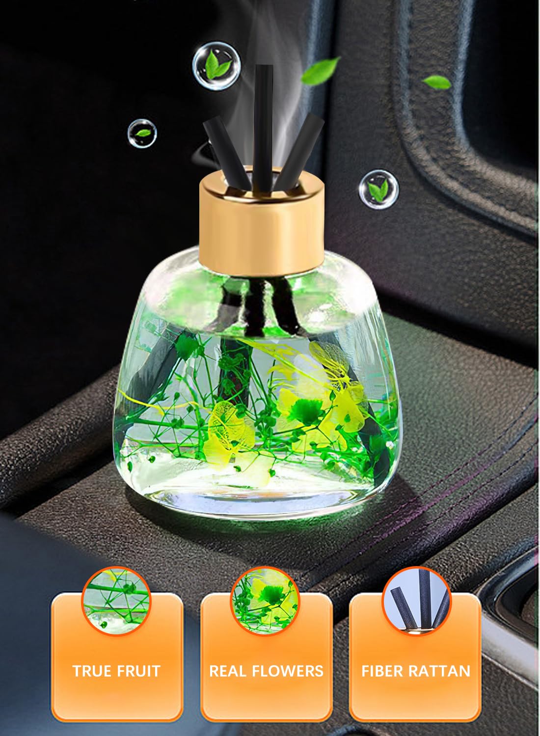 Flower Reed Diffuser Set with Incense Diffuser Sticks, Scented Room Diffuser Home Fragrance with Aromatherapy Essential Oil for Car Home Office Bedroom Gift Set 100ml