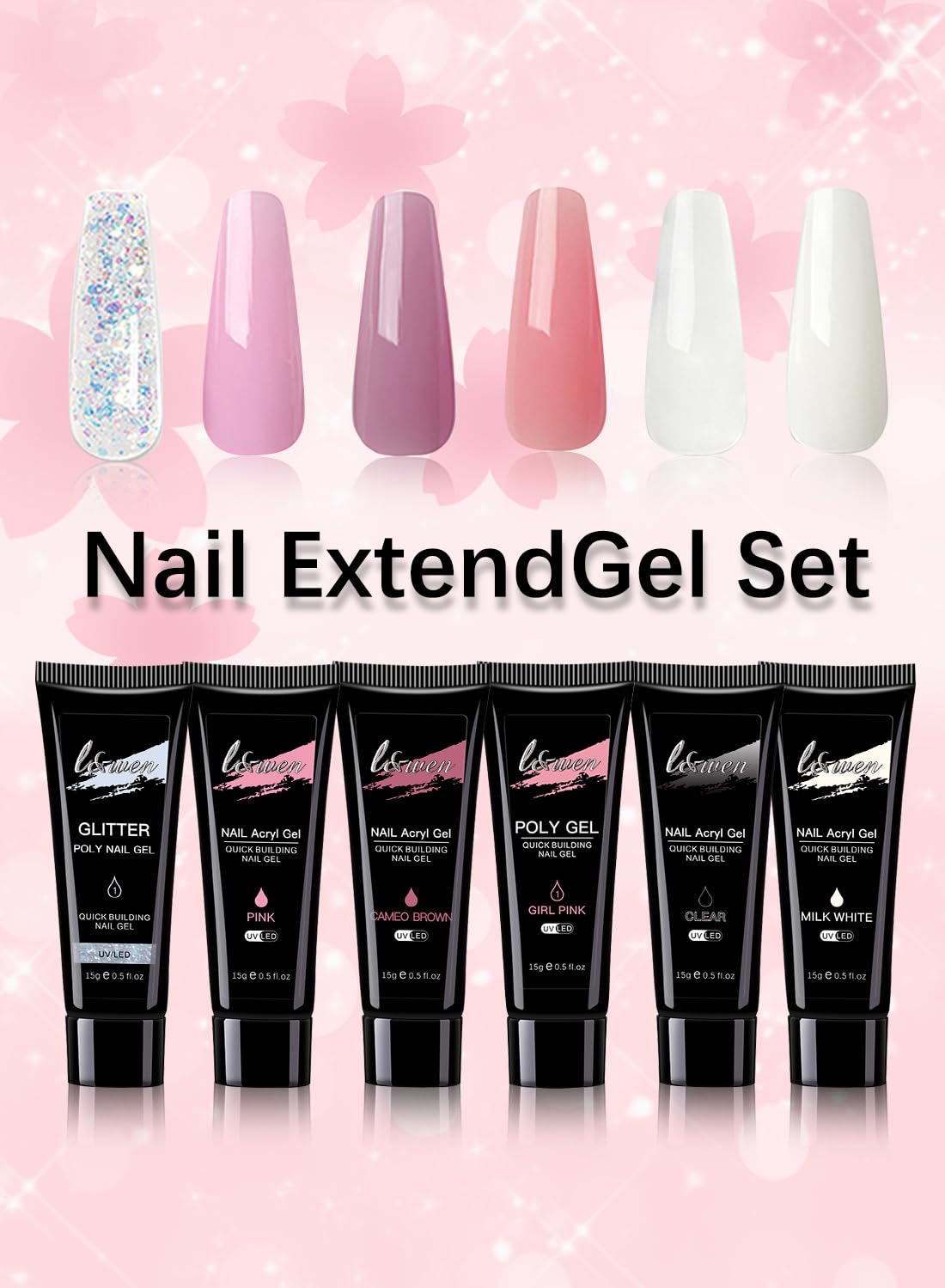 14Pcs Nail Extension Gel Kit