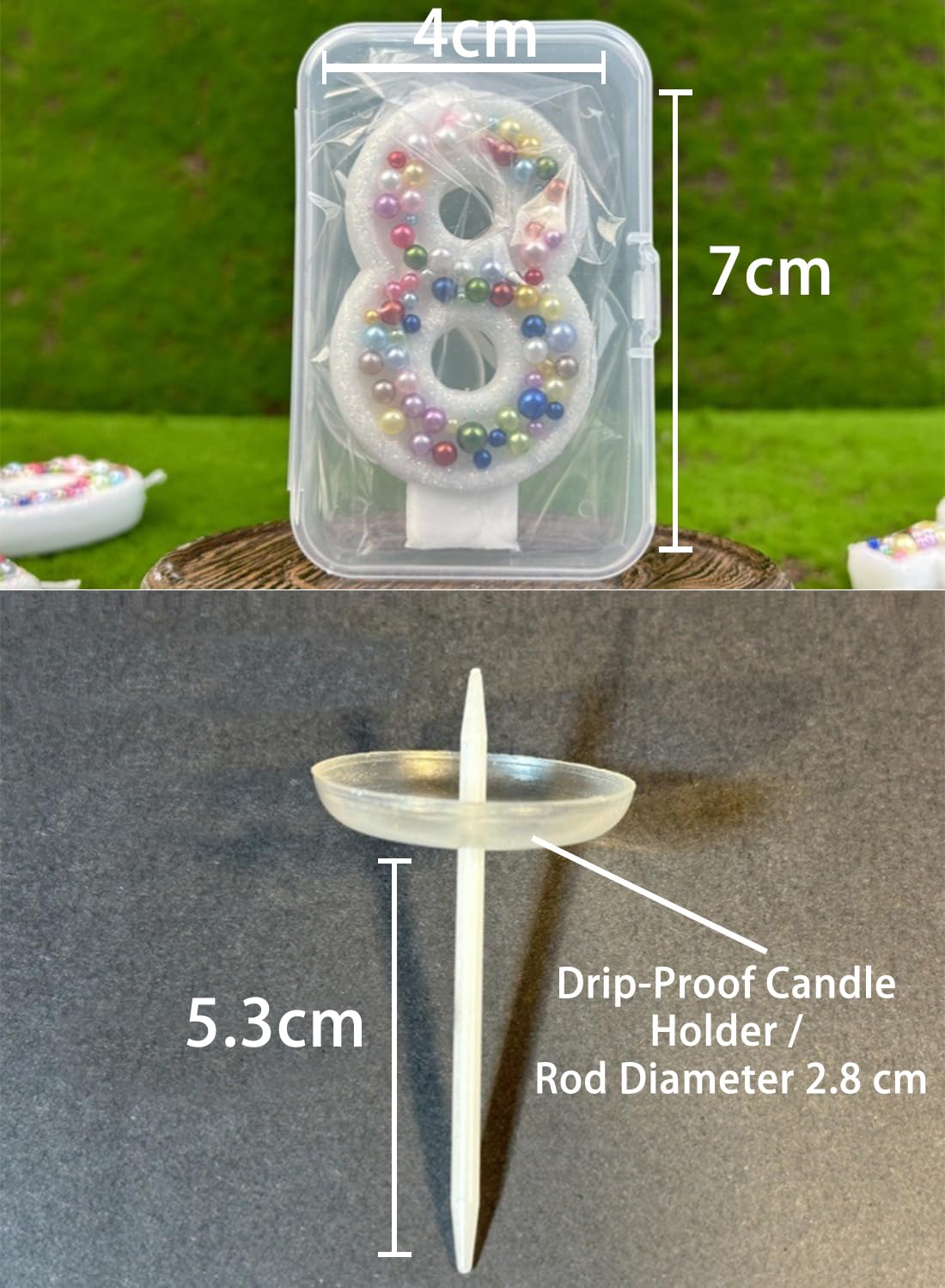 Colored Beads Number Cake Candle