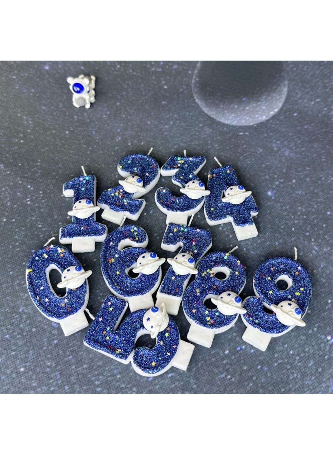 7 cm Blue Number Cake Candles,