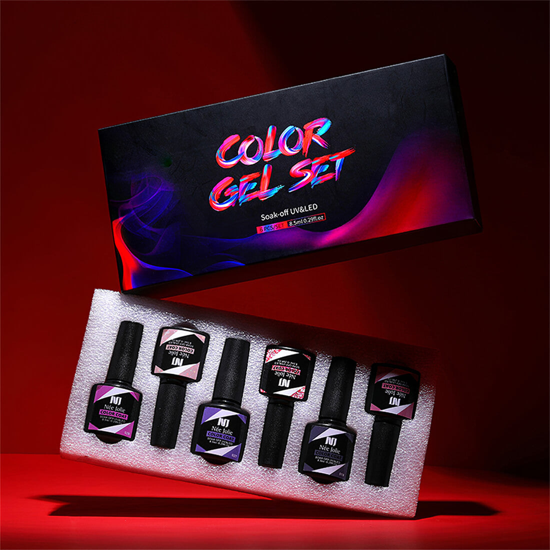 Nee Jolie 6 Color Nail Gel Polish Kit