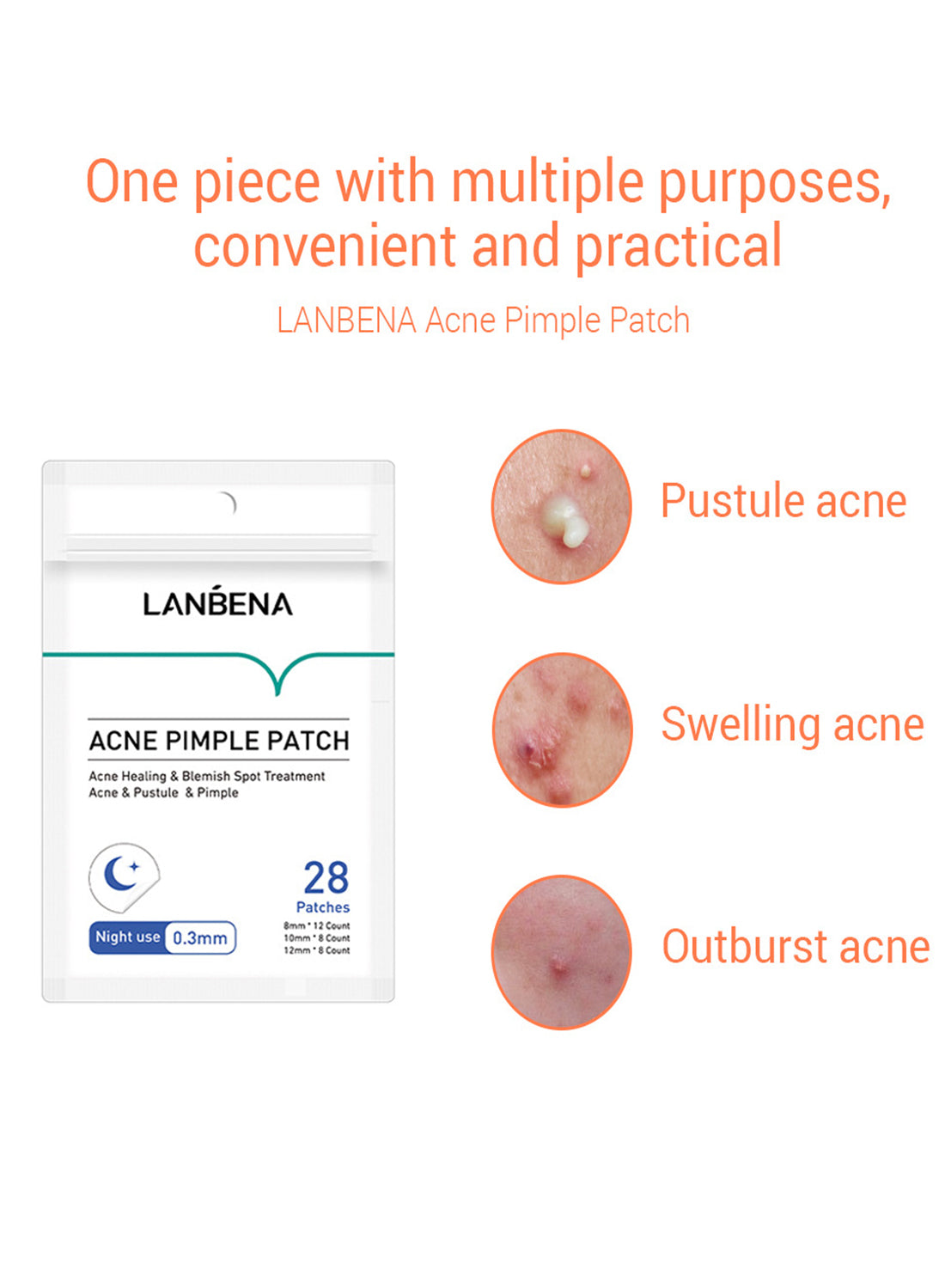 LANBENA Night Acne Pimple Patch 28 Pieces