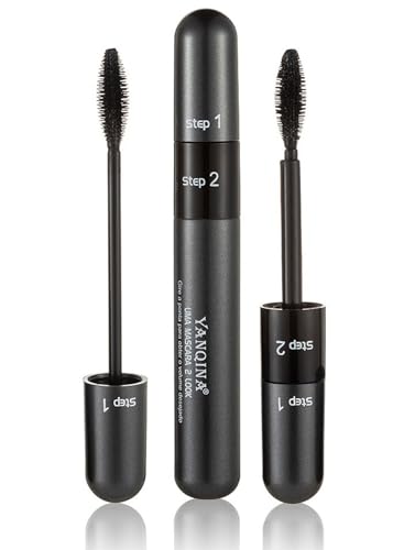 L&Wen 2 in 1 4D Mascara, Volumizing Lengthening Defining Lifting Curling Multiplying Eye Makeup, No Smudging Long Lasting Waterproof Mascara