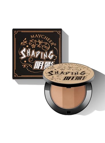 Tricolor Face Contour Palette, Multi-Use Contouring Concealer Highlighter Powder