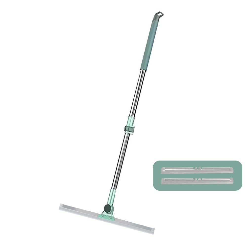 Floor Squeegee Set, Squeegee Broom with 2 Replacement Rubber for Window Cleaning, Bathroom Tile, Concrete