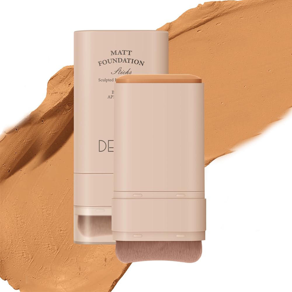 Foundation Liquid, Matte Finish, Full Coverage Longwear Liquid Foundation Makeup, Portable Easy to Use Lightweight Foundation Stick, Sweat and Water Resistant