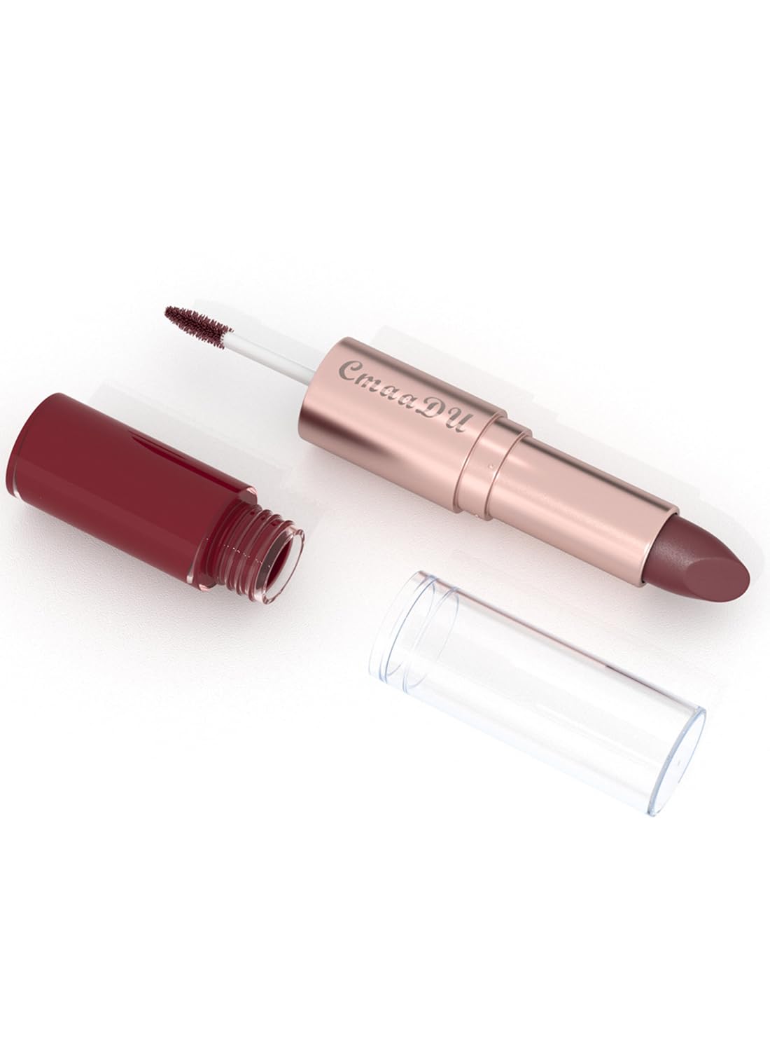 2 in 1 Lipstick & Lip Gloss, Matte Velvet Double Headed Lip Gloss, Waterproof Non-Stick Cup Long Lasting High Pigment Lip Makeup for Women 1 Pcs