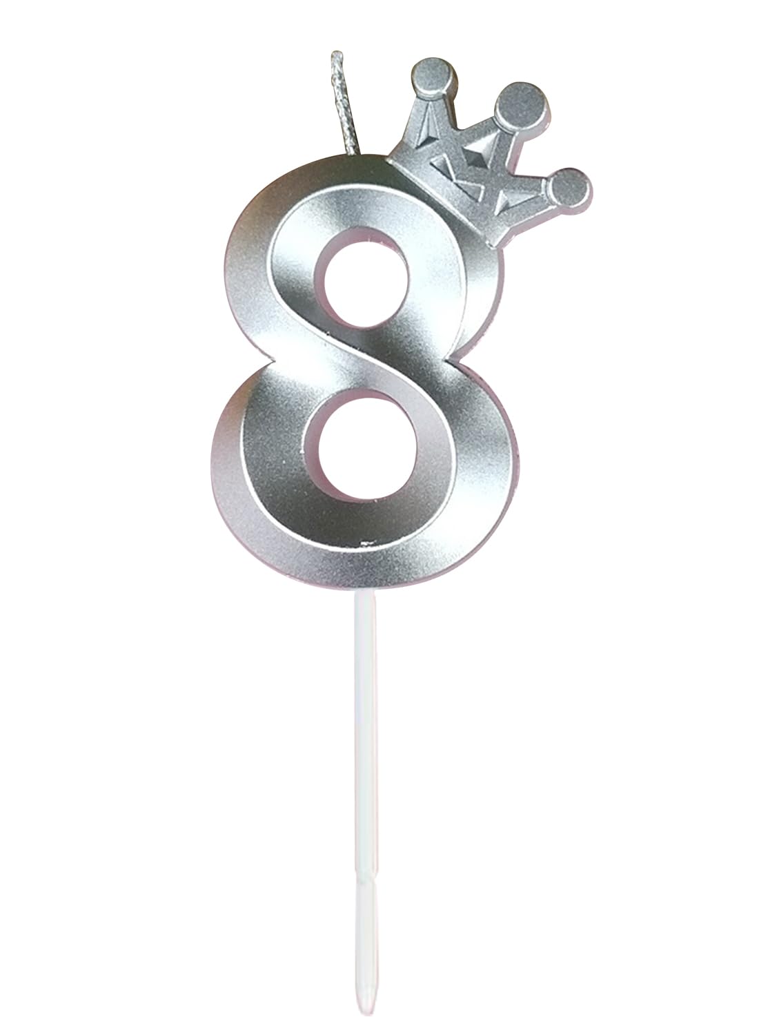 l&Wen Birthday Candles Twisted,  Long Thin Spiral Candle with Holders for Wedding Party Decorations (6 Pcs, Silver Twisted Collection)