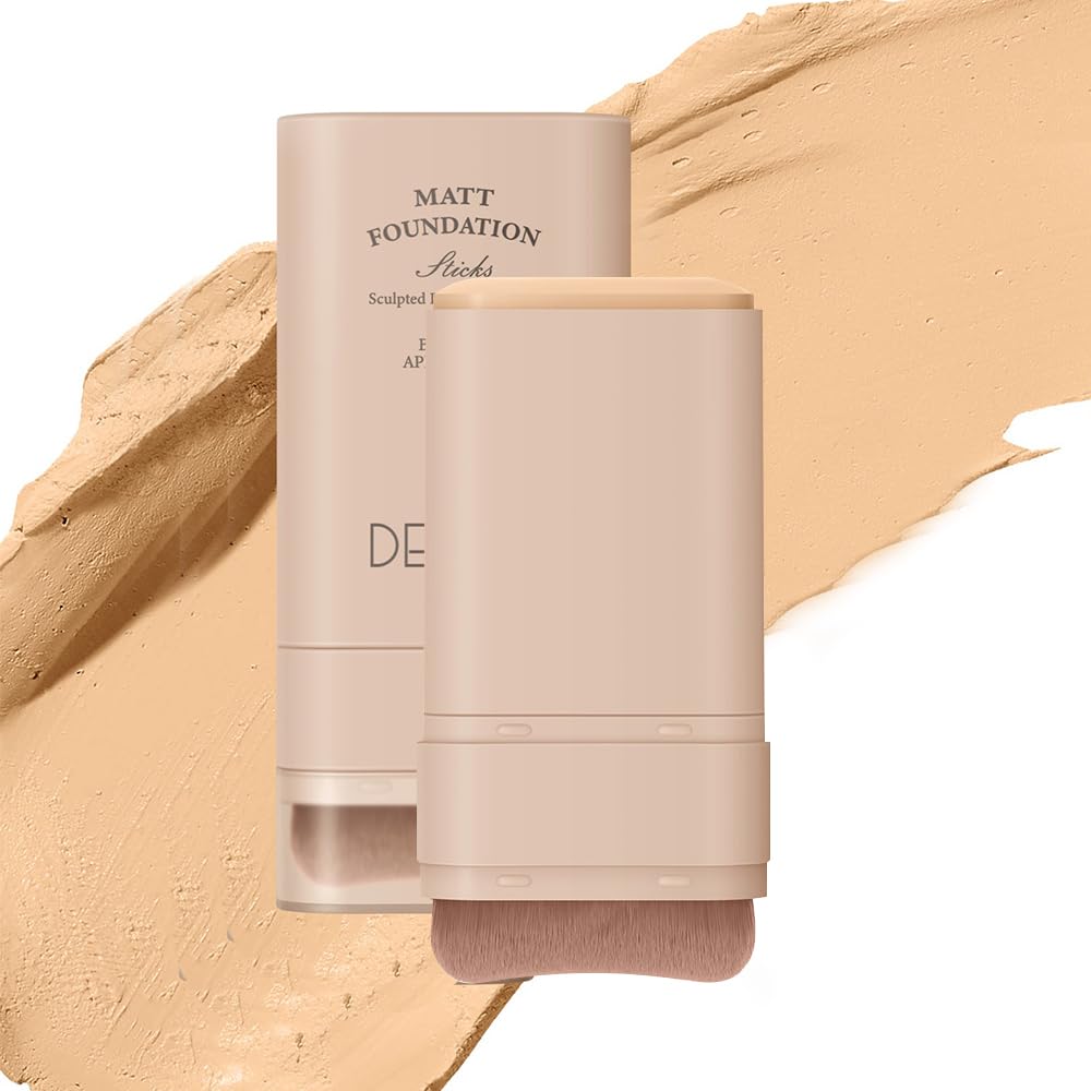 Foundation Liquid, Matte Finish, Full Coverage Longwear Liquid Foundation Makeup, Portable Easy to Use Lightweight Foundation Stick, Sweat and Water Resistant
