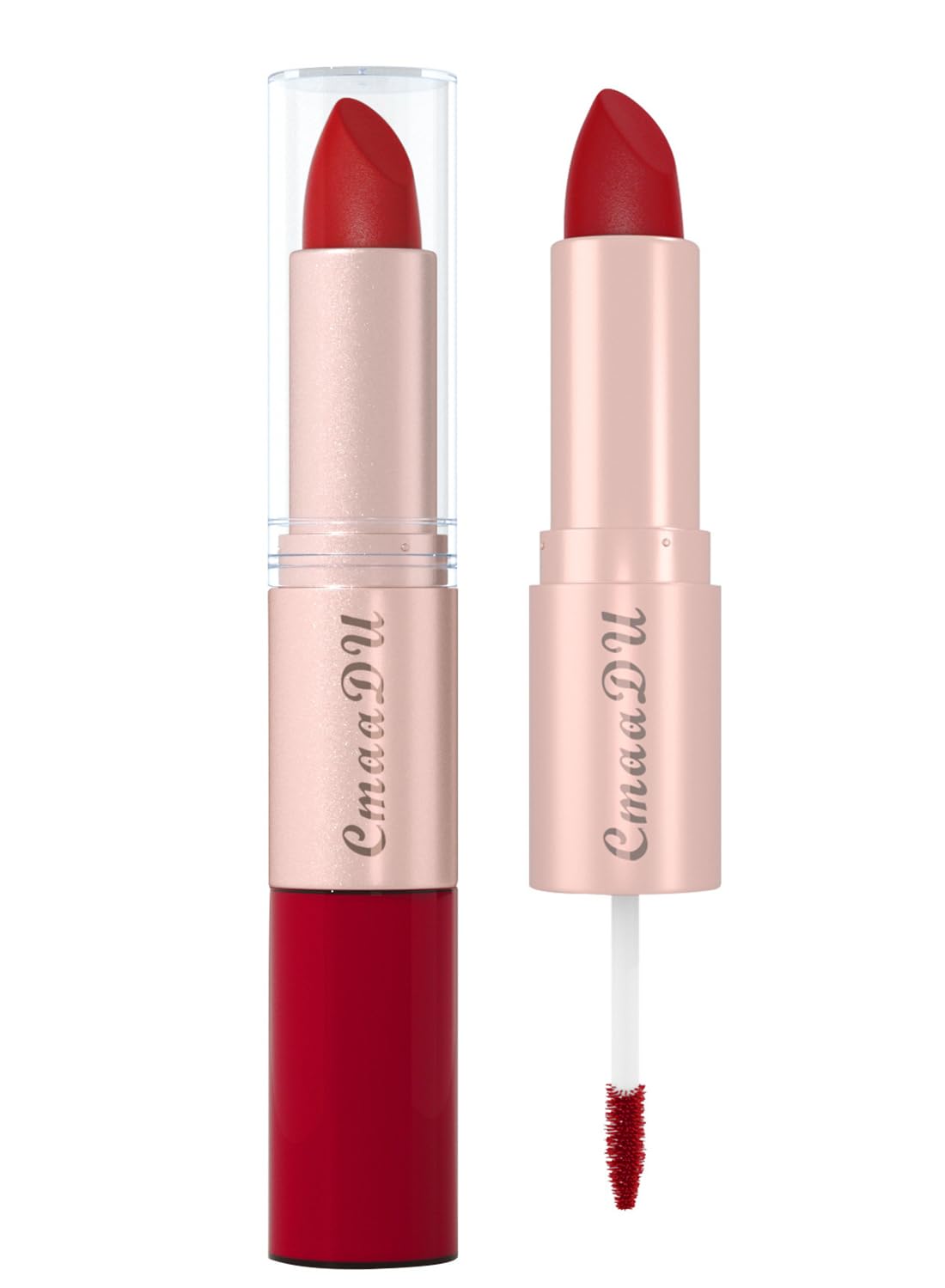 2 in 1 Lipstick & Lip Gloss, Matte Velvet Double Headed Lip Gloss, Waterproof Non-Stick Cup Long Lasting High Pigment Lip Makeup for Women 1 Pcs