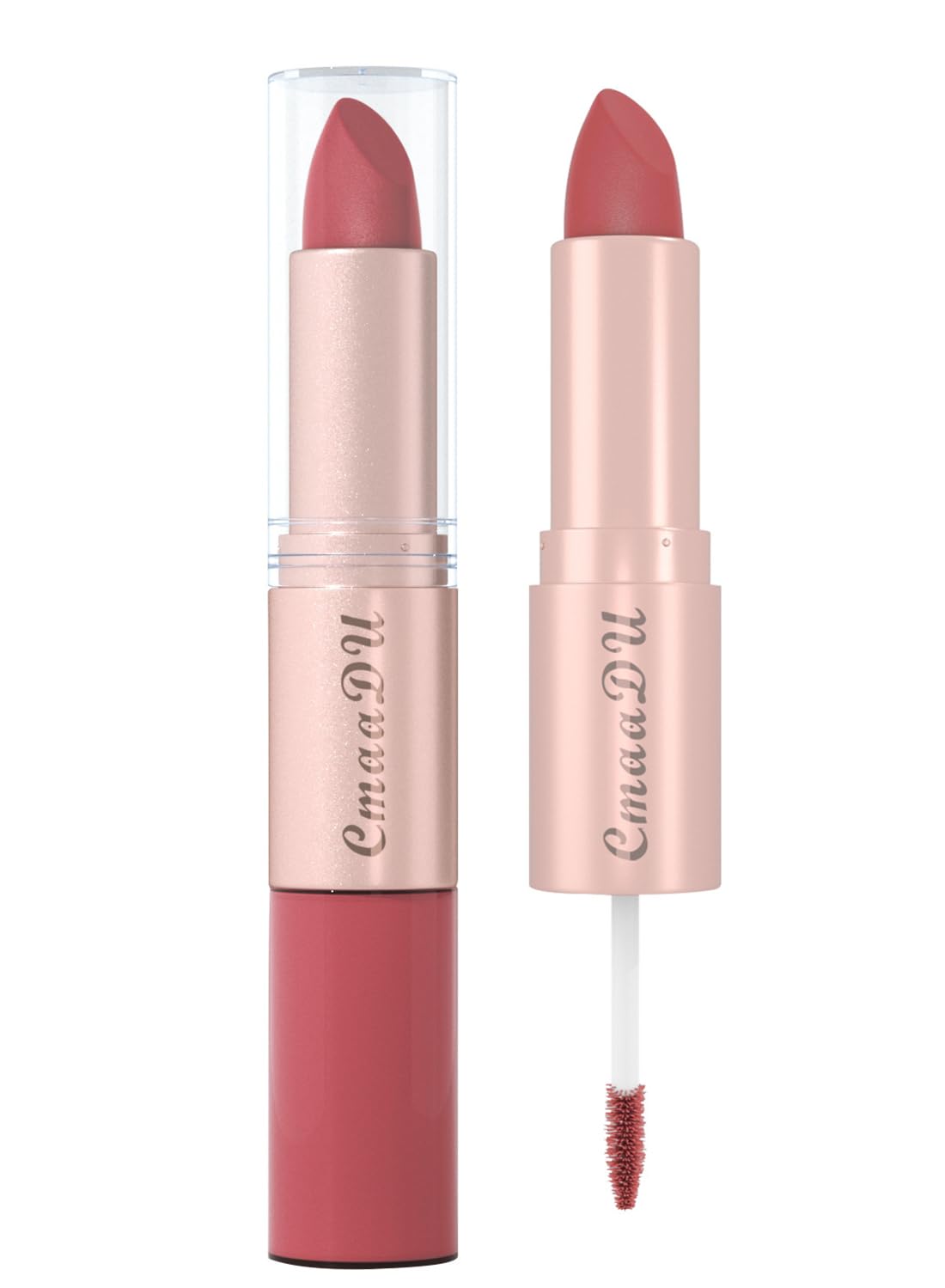 2 in 1 Lipstick & Lip Gloss, Matte Velvet Double Headed Lip Gloss, Waterproof Non-Stick Cup Long Lasting High Pigment Lip Makeup for Women 1 Pcs