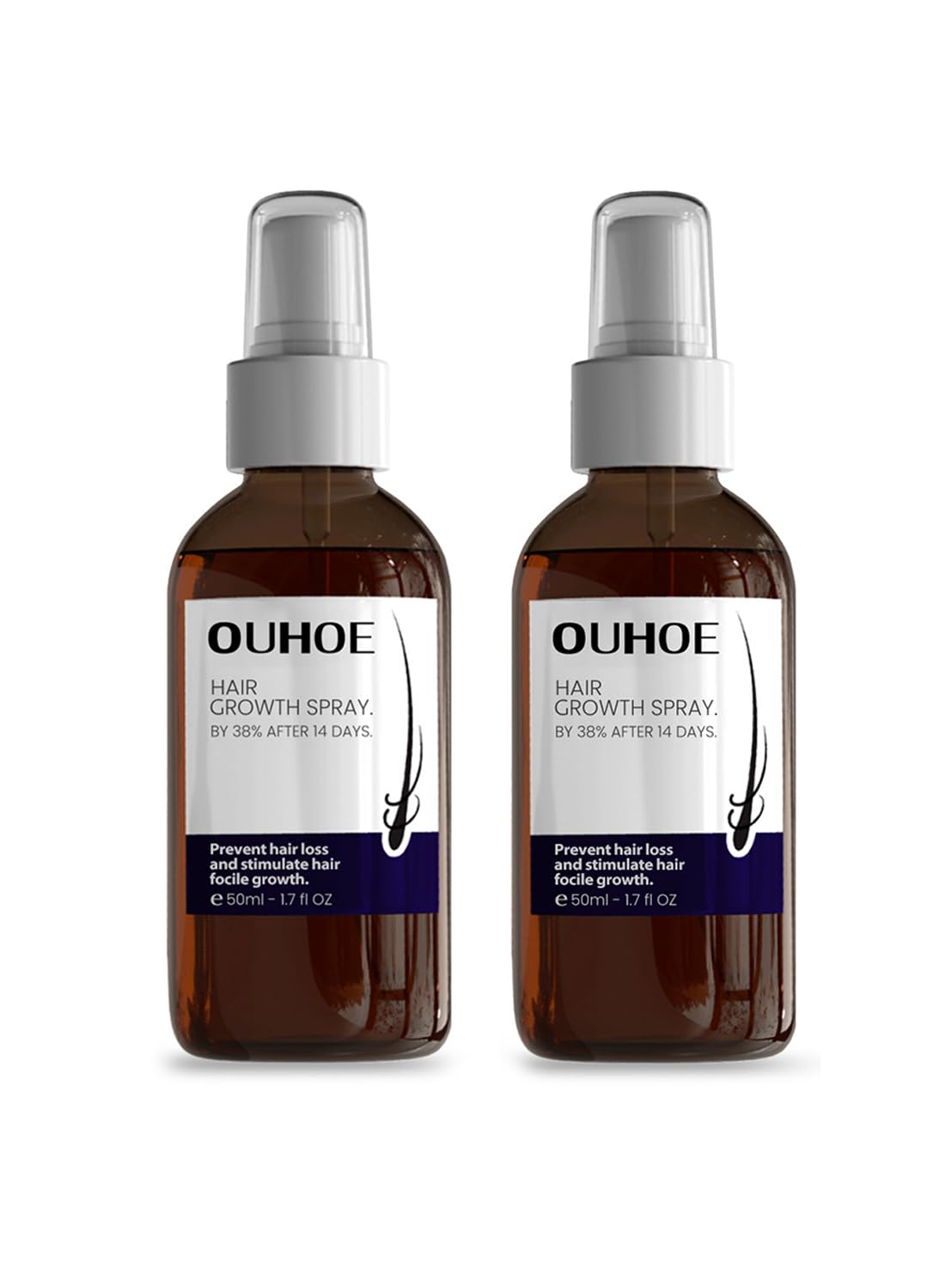 2Pcs Hair Growth Spray Set, Organic Hair Growth Serum, Hair Growth Oil, Hair Loss Treatments, Stimulate New Hair Growth, Strengthen Hair Follicles, Encourage Thicker Fuller Hair 50ml/Pcs