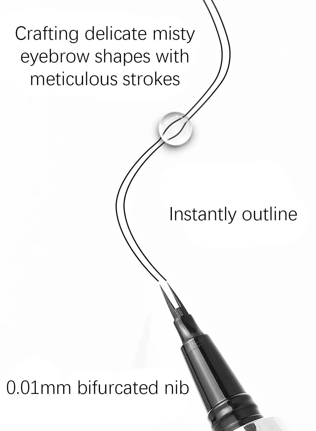 Eyebrow Pen with Micro-Fork Tip, 2 Tip Microblade Eyebrow Pen, Waterproof Smudgeproof Long Lasting Brow Contouring Pencil, Create Natural Brows