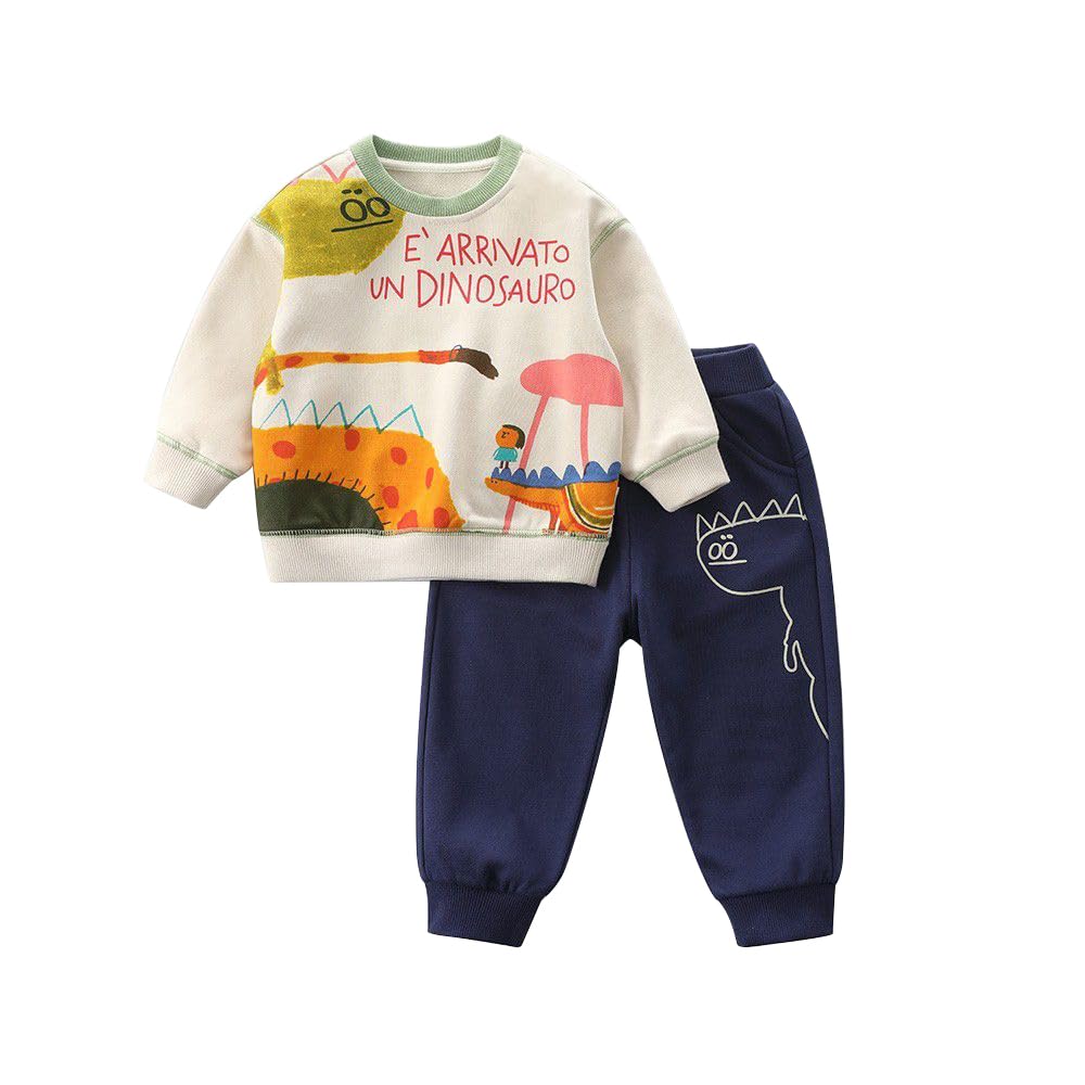 Cartoon Print Pullover Sweatshirt Suit