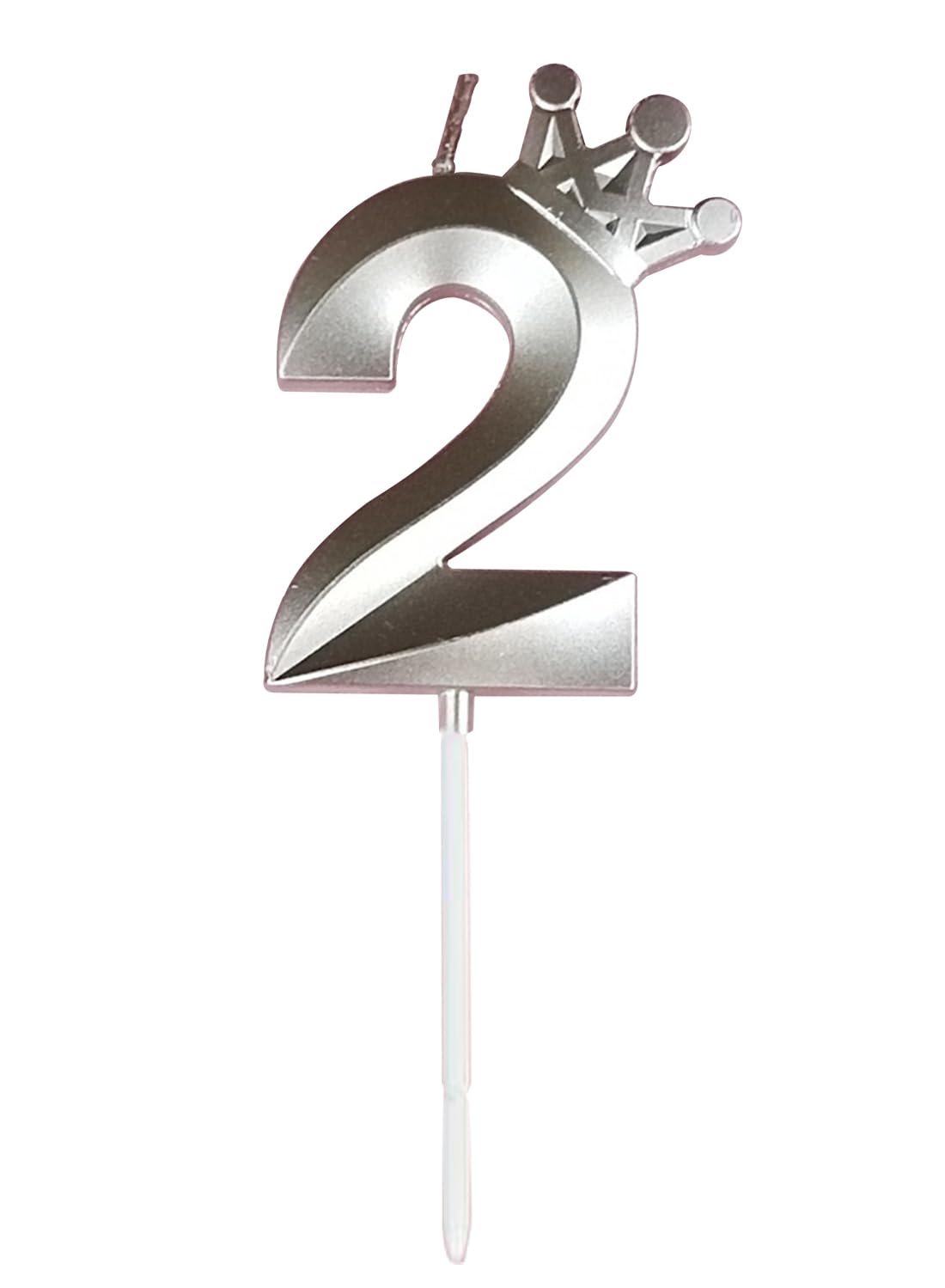l&Wen Birthday Candles Twisted,  Long Thin Spiral Candle with Holders for Wedding Party Decorations (6 Pcs, Silver Twisted Collection)