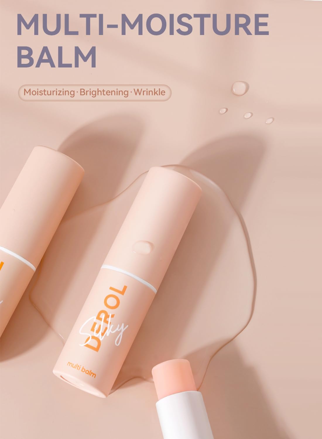 L&Wen Smooth Multi-Moisture Balm, Instant Wrinkle Care, Soothing Hydrating Face Stick, Face Moisturizer, Fades Lip Lines, for Face Eye & Body 7G