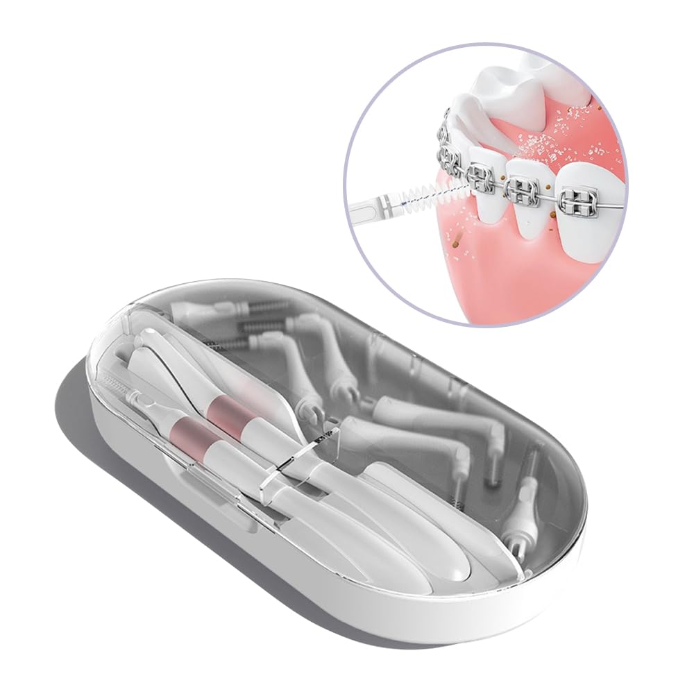 Portable Box L-Type + I-Type Head Interdental Brushes, 18 Pcs 0.8mm-Mixed Pack, White